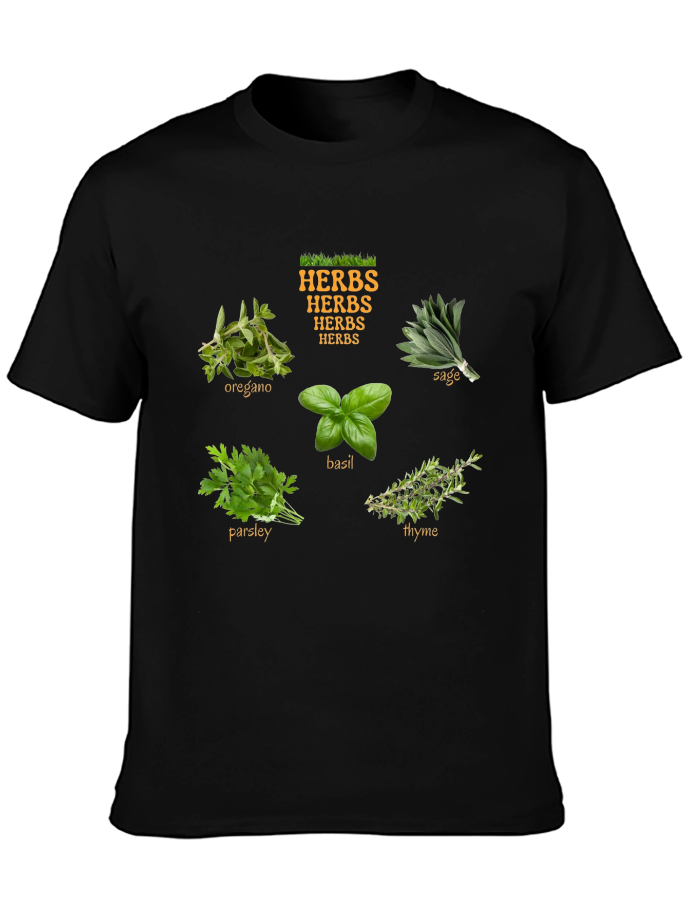 Herbs T-Shirt: Basil Parsley Sage Thyme Oregano Tee