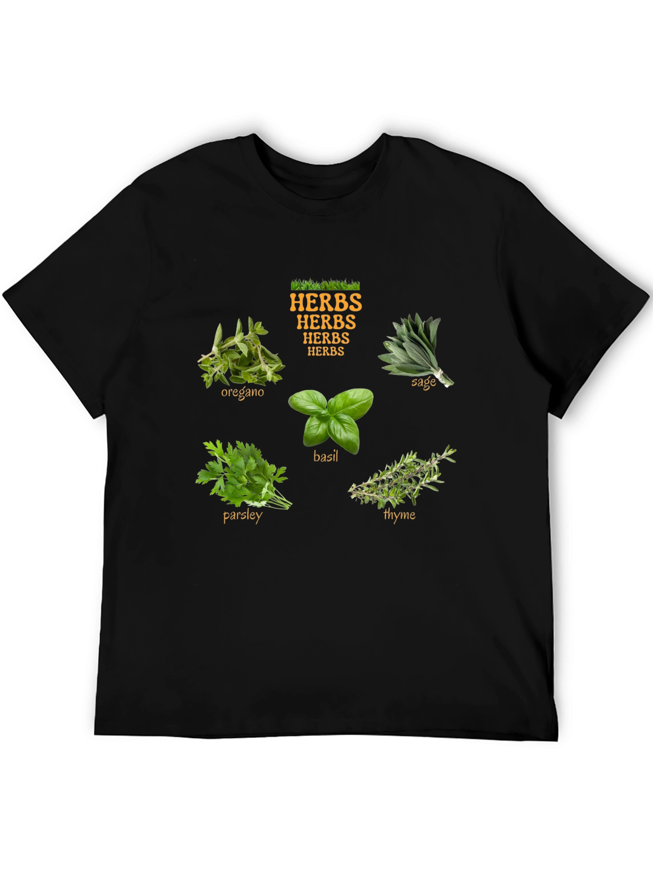 Herbs T-Shirt: Basil Parsley Sage Thyme Oregano Tee