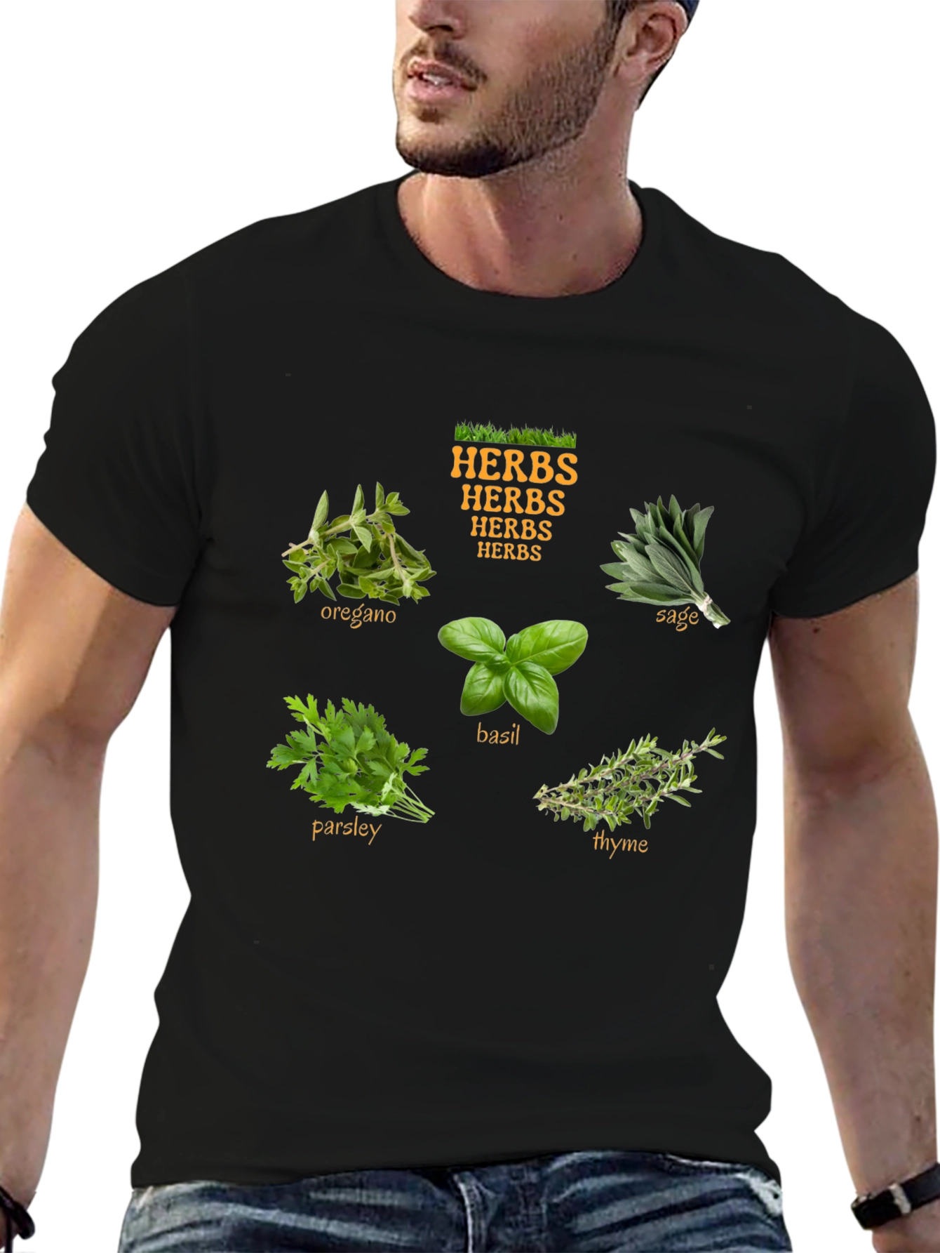 Herbs T-Shirt: Basil Parsley Sage Thyme Oregano Tee