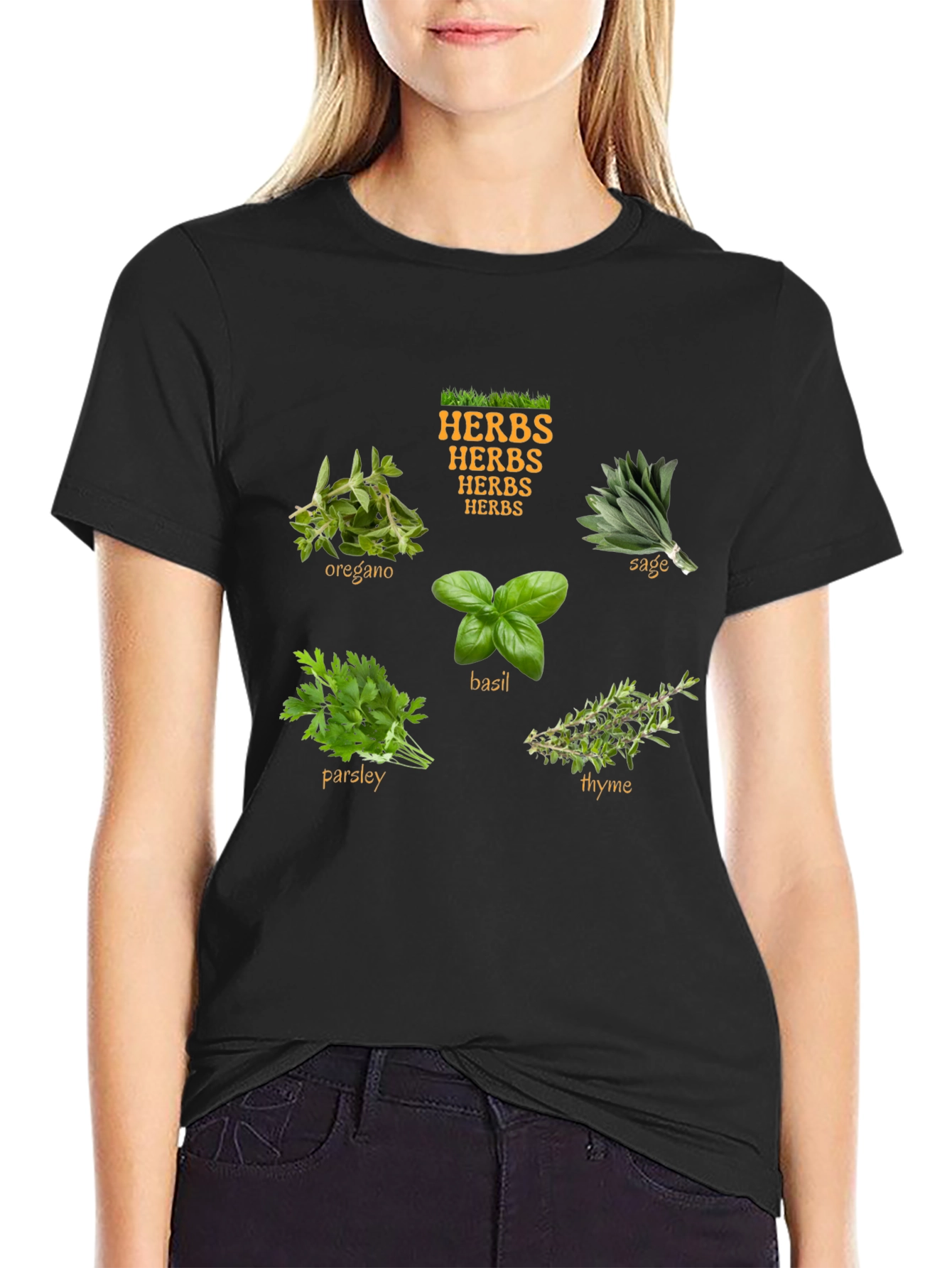 Herbs T-Shirt: Basil Parsley Sage Thyme Oregano Tee