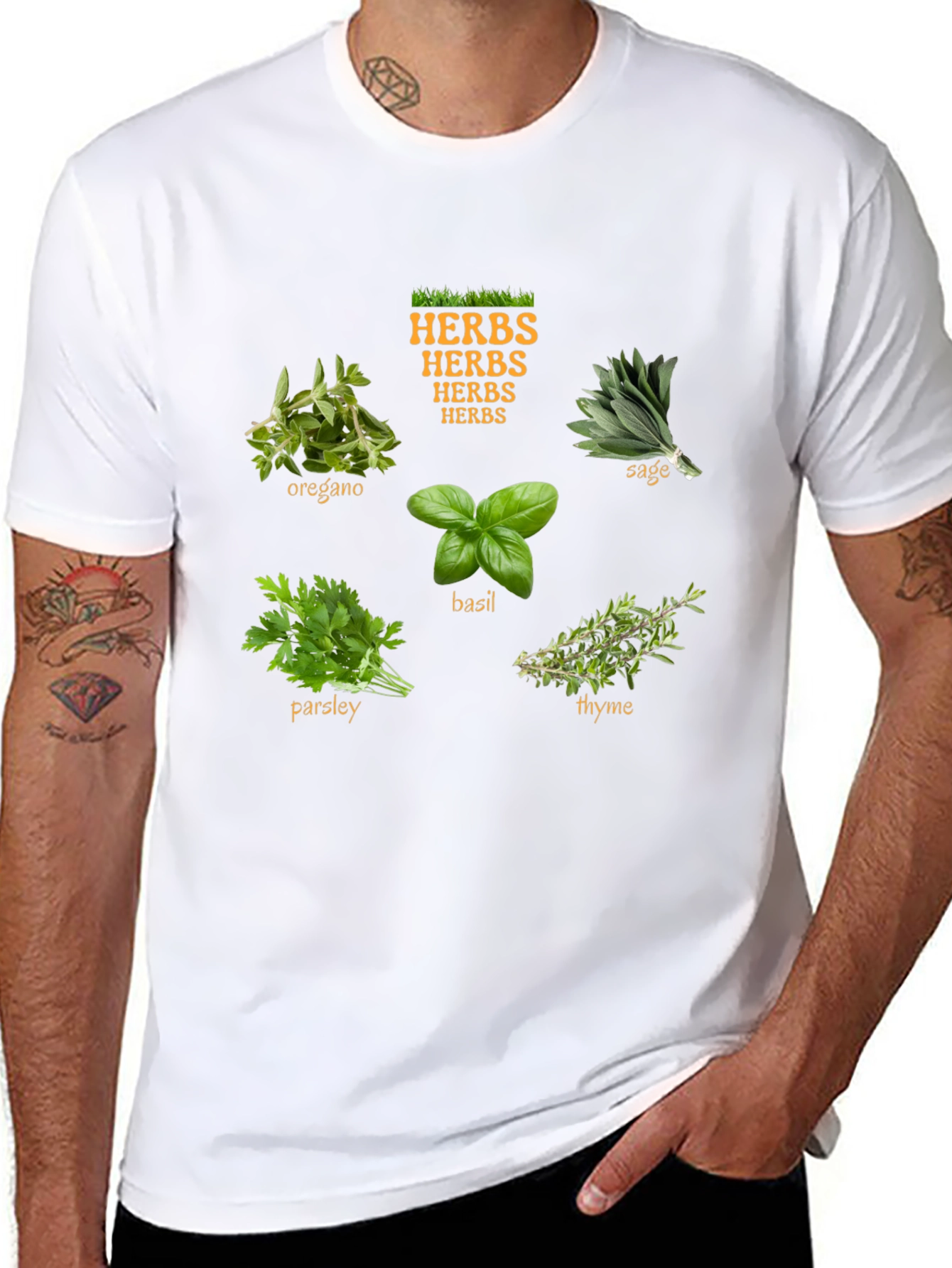 Herbs T-Shirt: Basil Parsley Sage Thyme Oregano Tee