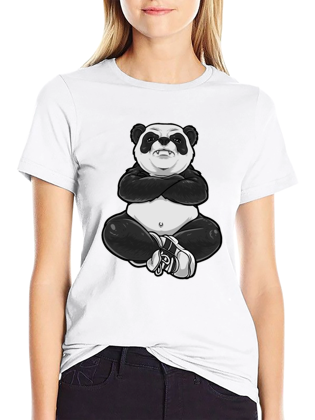 Cool Panda Graphic Tee - Black T-Shirt