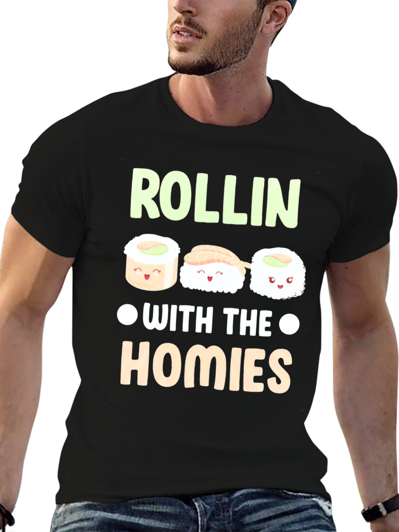 Rollin with the Homies Sushi Graphic Tee