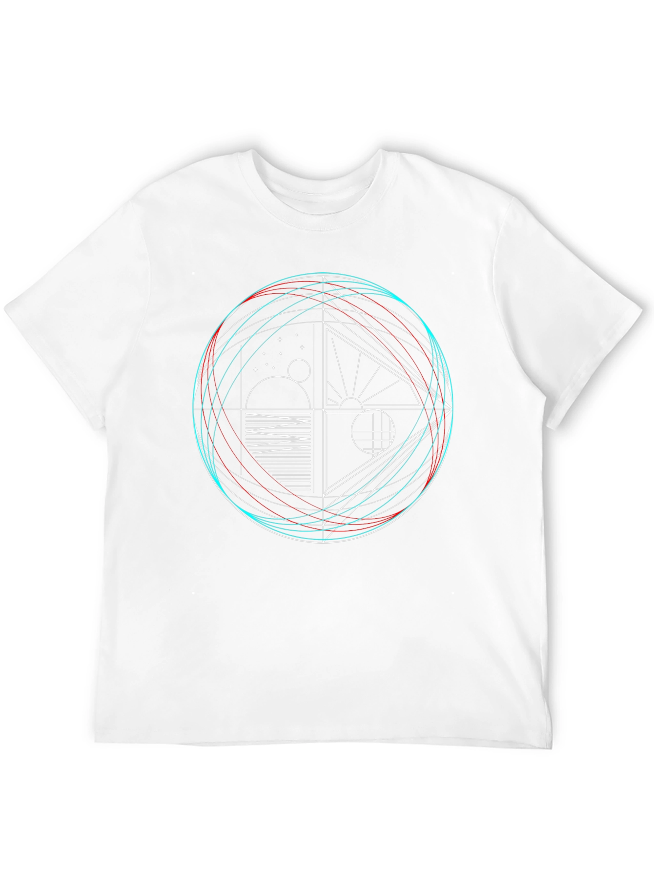Geometric Graphic Print Crew Neck T-Shirt