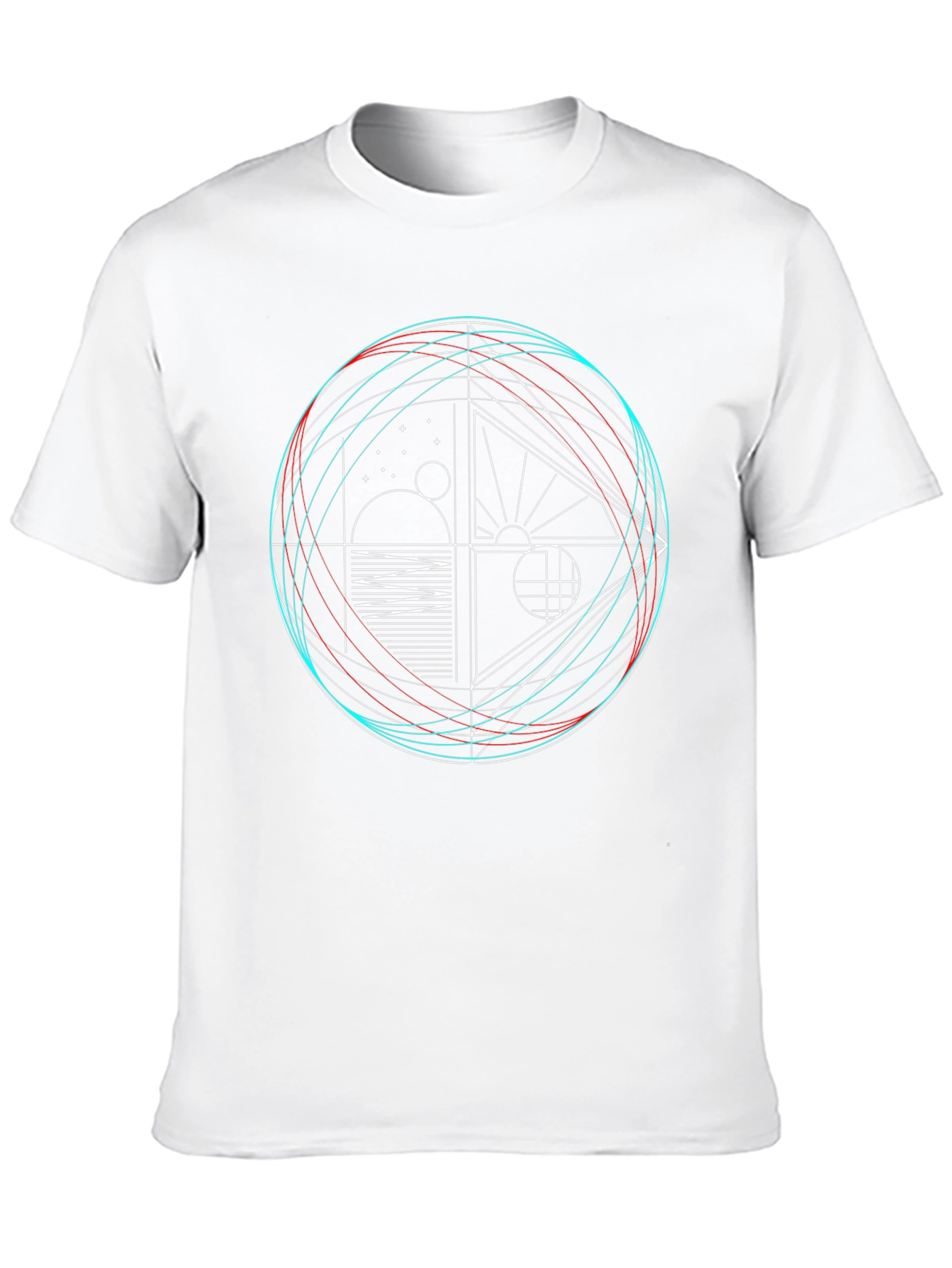 Geometric Graphic Print Crew Neck T-Shirt