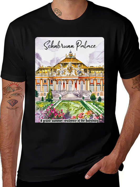 Schönbrunn Palace Black T-Shirt - A Grand Summer Residence Tee