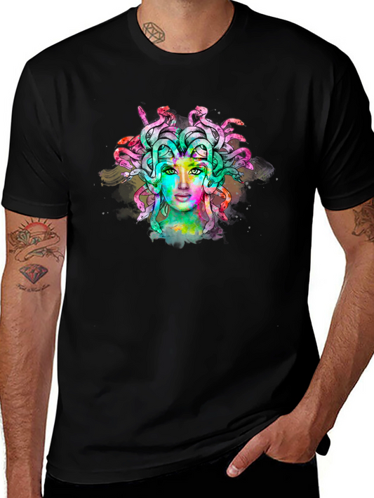 Medusa Graphic Print Black Tee