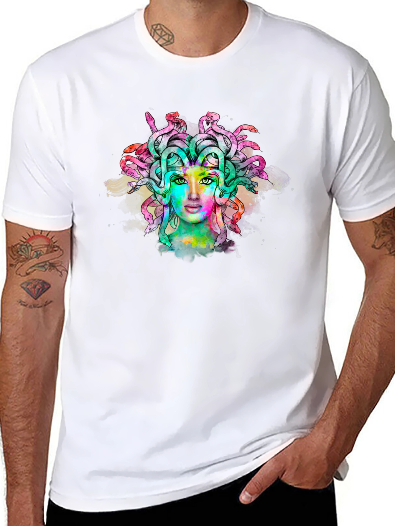 Medusa Graphic Print Black Tee