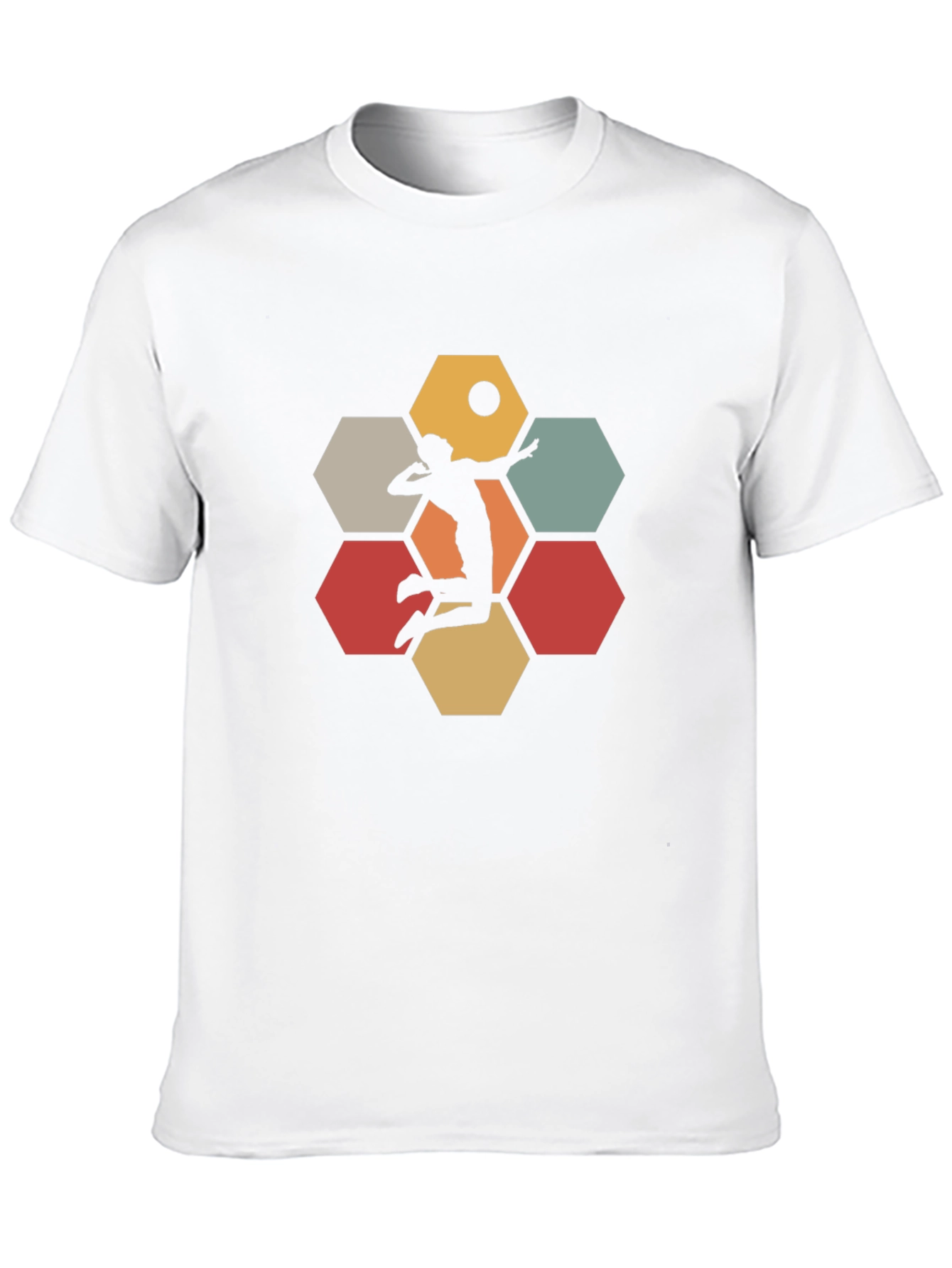 Volleyball Hexagon Graphic Tee - Black