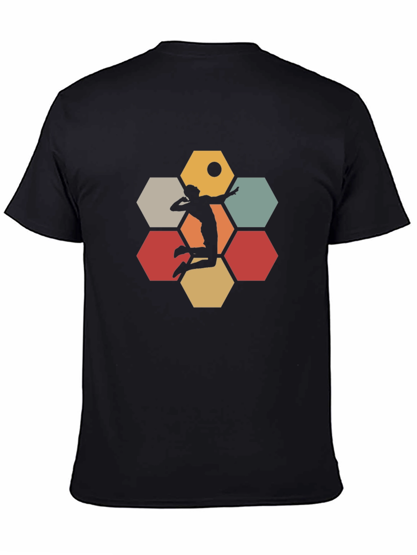 Volleyball Hexagon Graphic Tee - Black