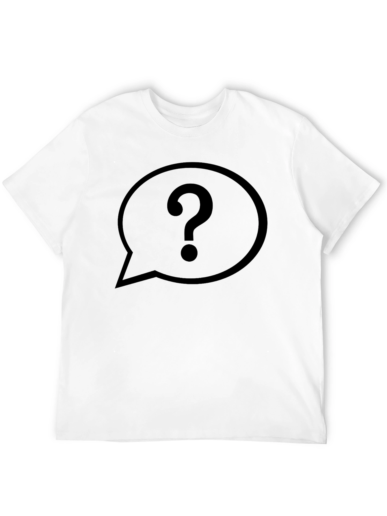 Question Mark Speech Bubble Black T-Shirt