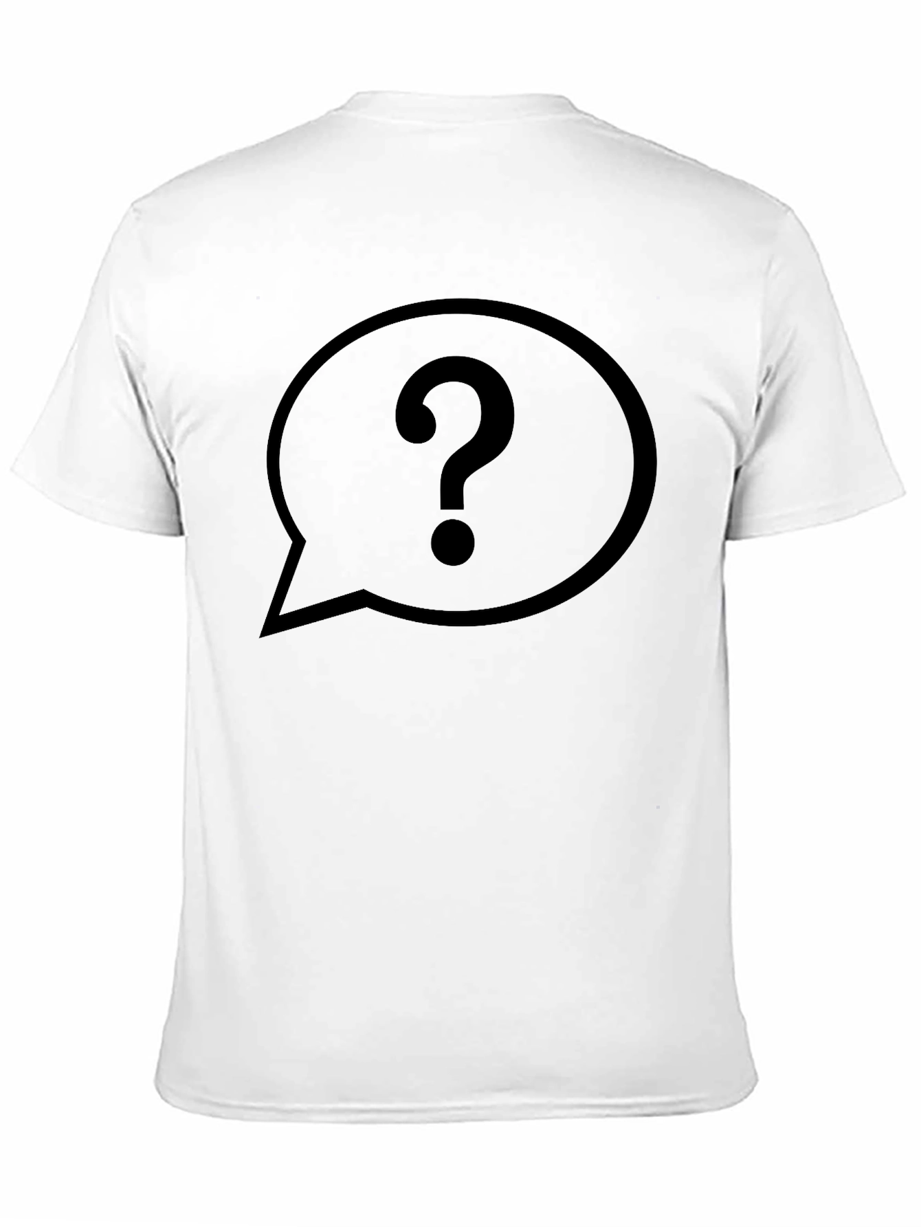 Question Mark Speech Bubble Black T-Shirt