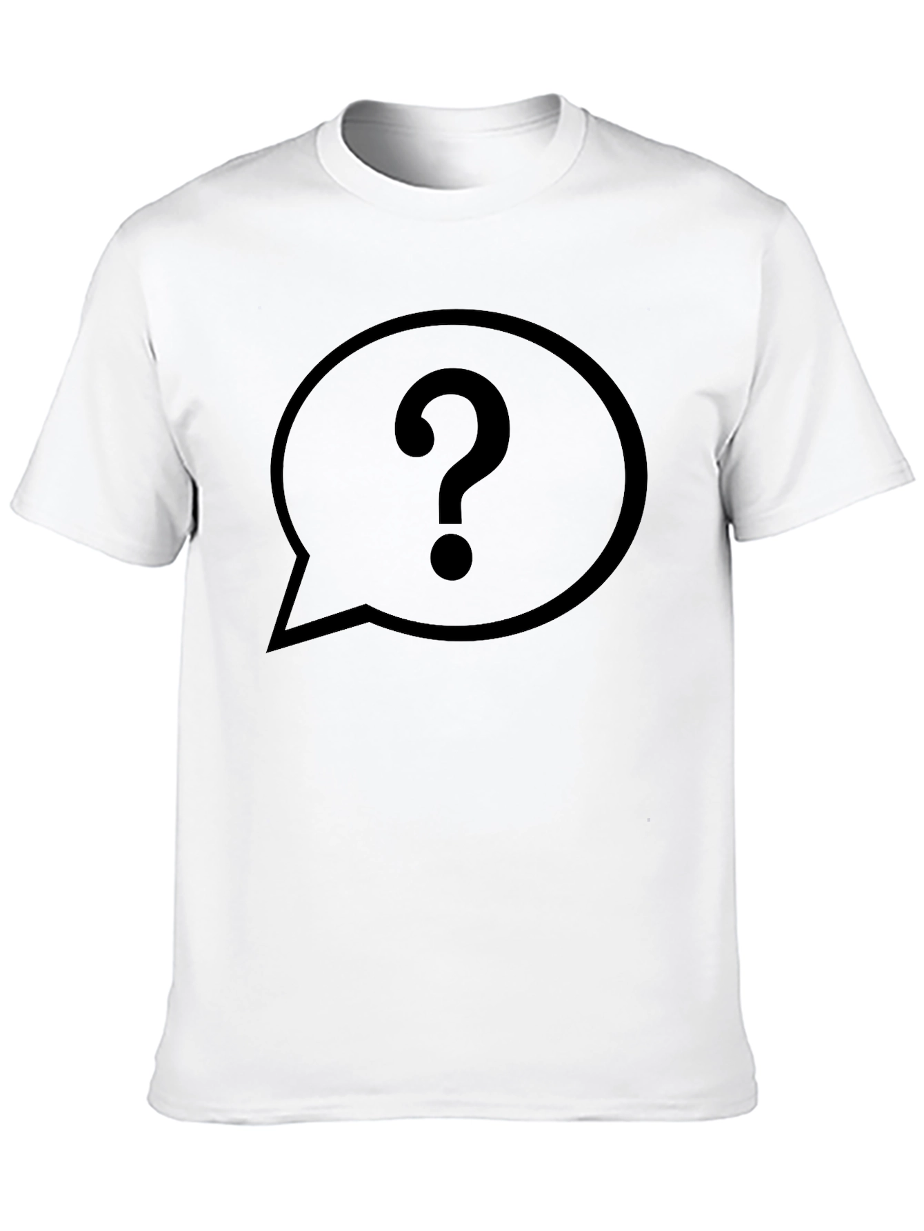 Question Mark Speech Bubble Black T-Shirt