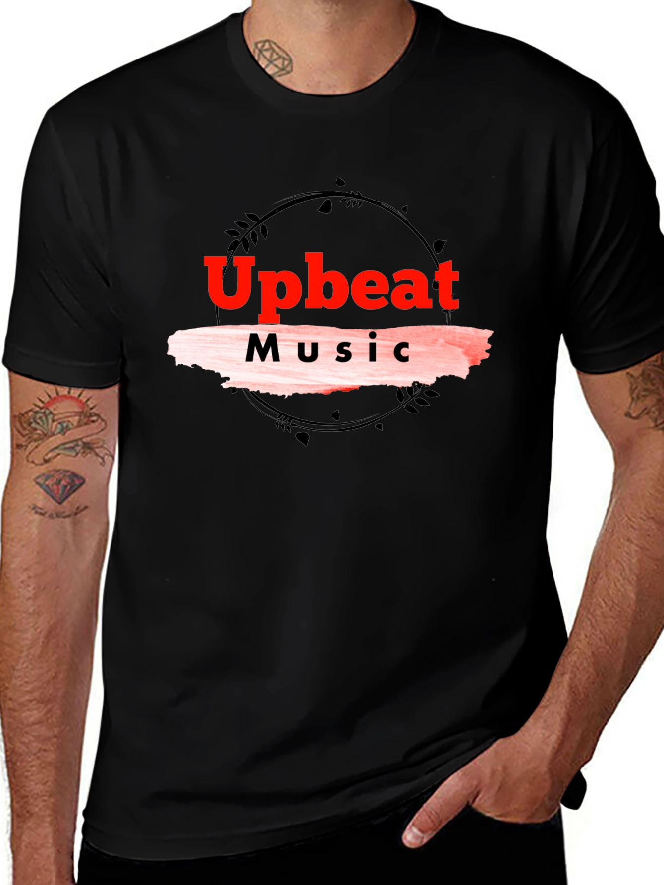 Upbeat Music Black T-Shirt