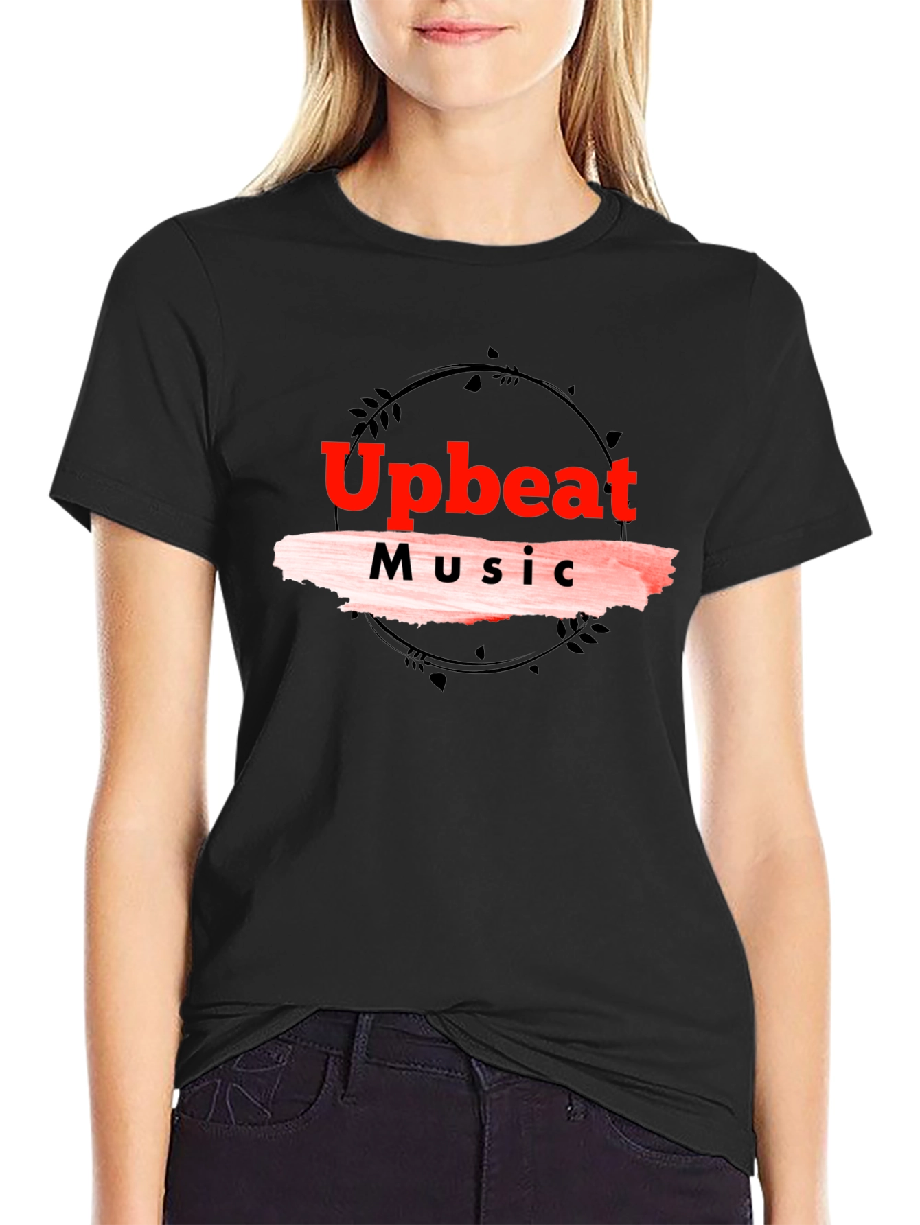 Upbeat Music Black T-Shirt