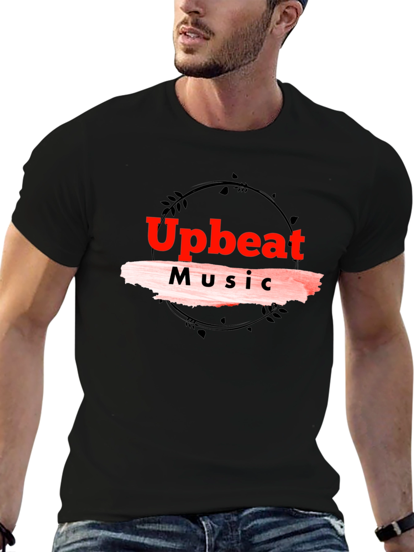 Upbeat Music Black T-Shirt