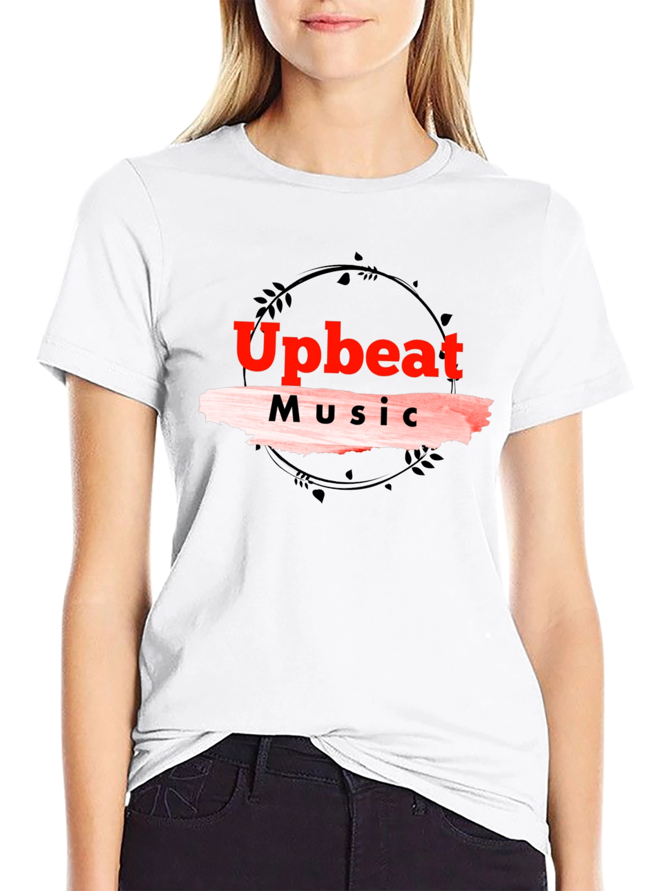 Upbeat Music Black T-Shirt