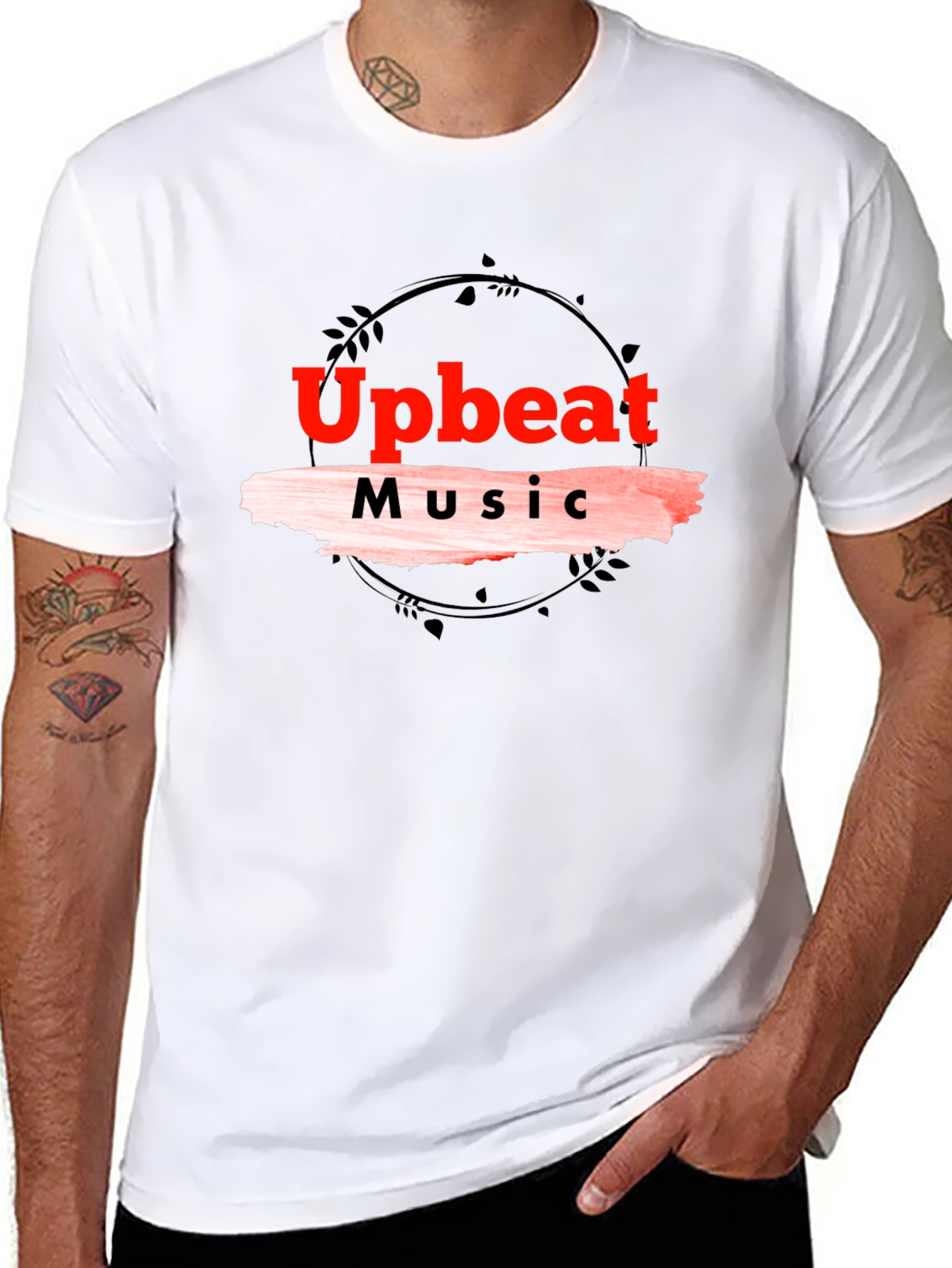 Upbeat Music Black T-Shirt