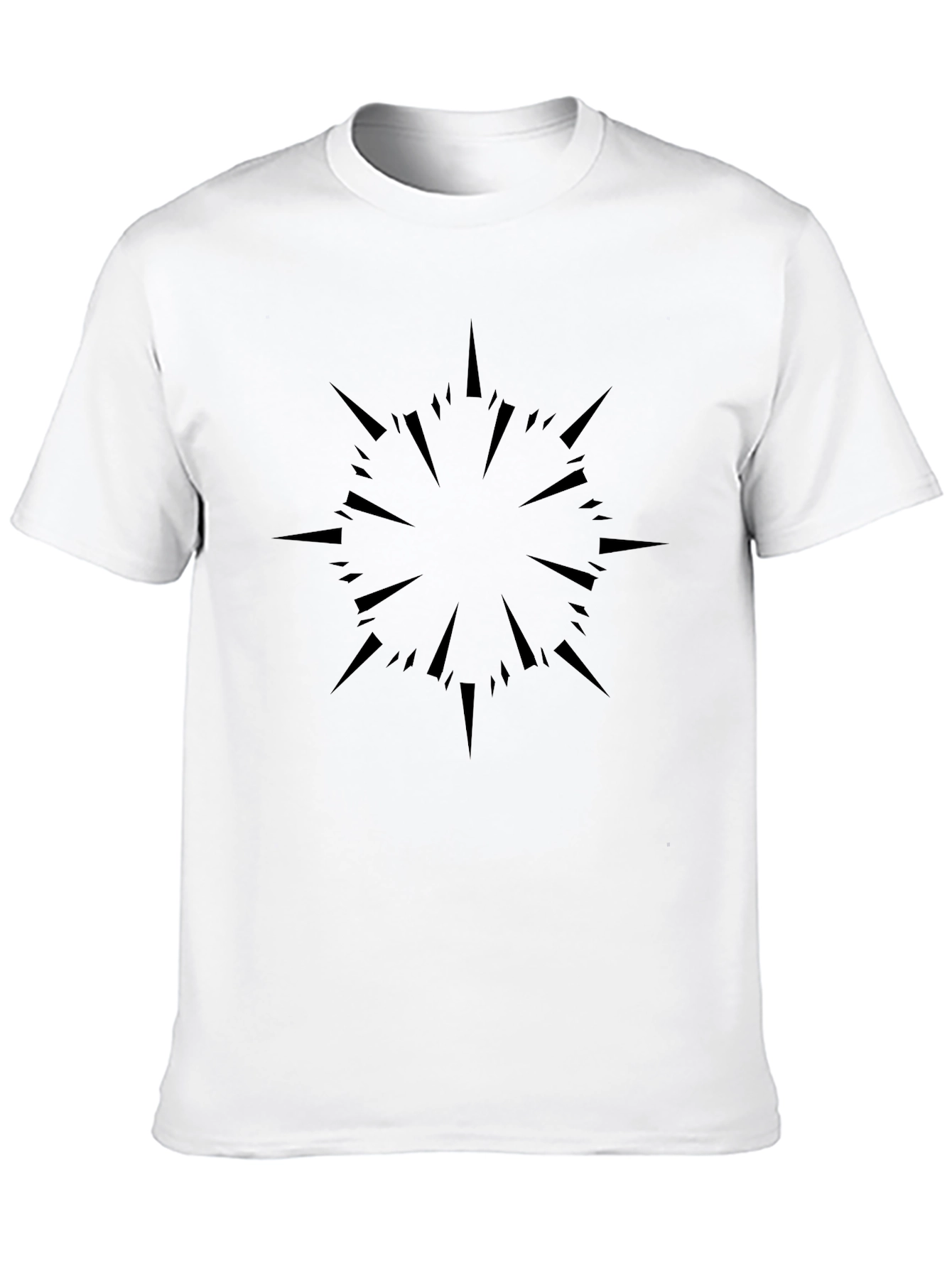 Black Graphic Tee - Abstract Burst Design