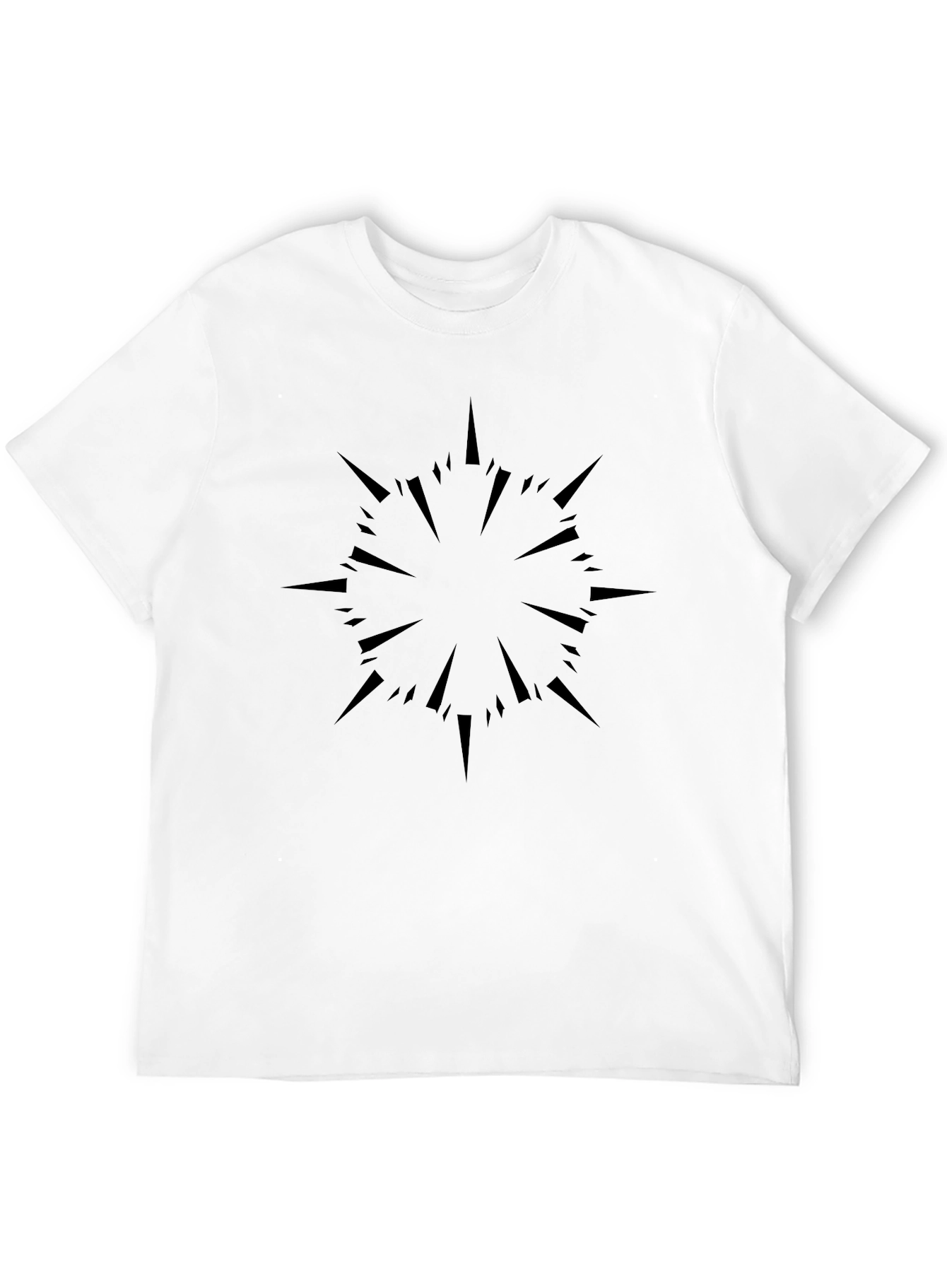 Black Graphic Tee - Abstract Burst Design
