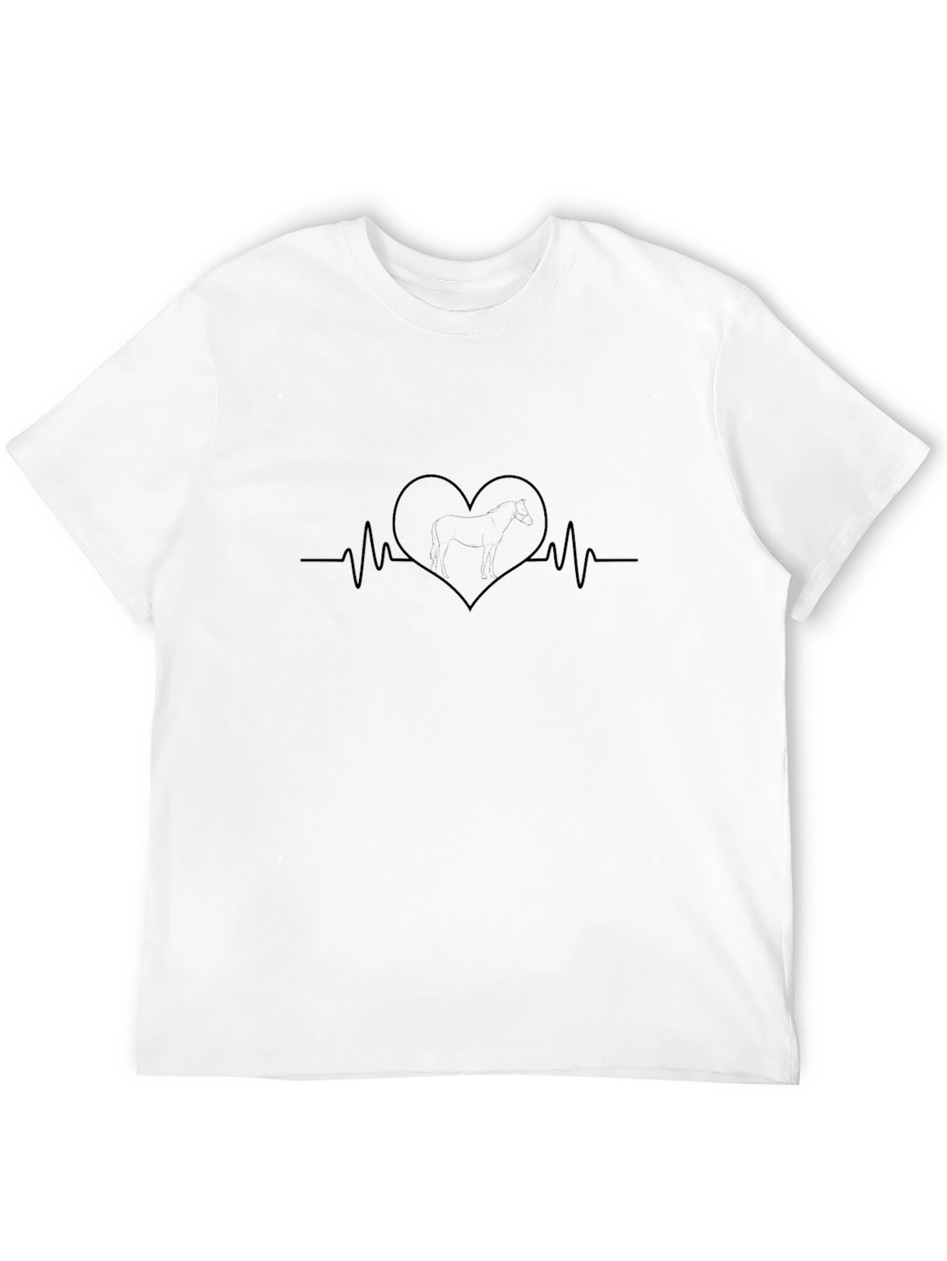 Heartbeat Horse T-Shirt - Black Cotton Tee