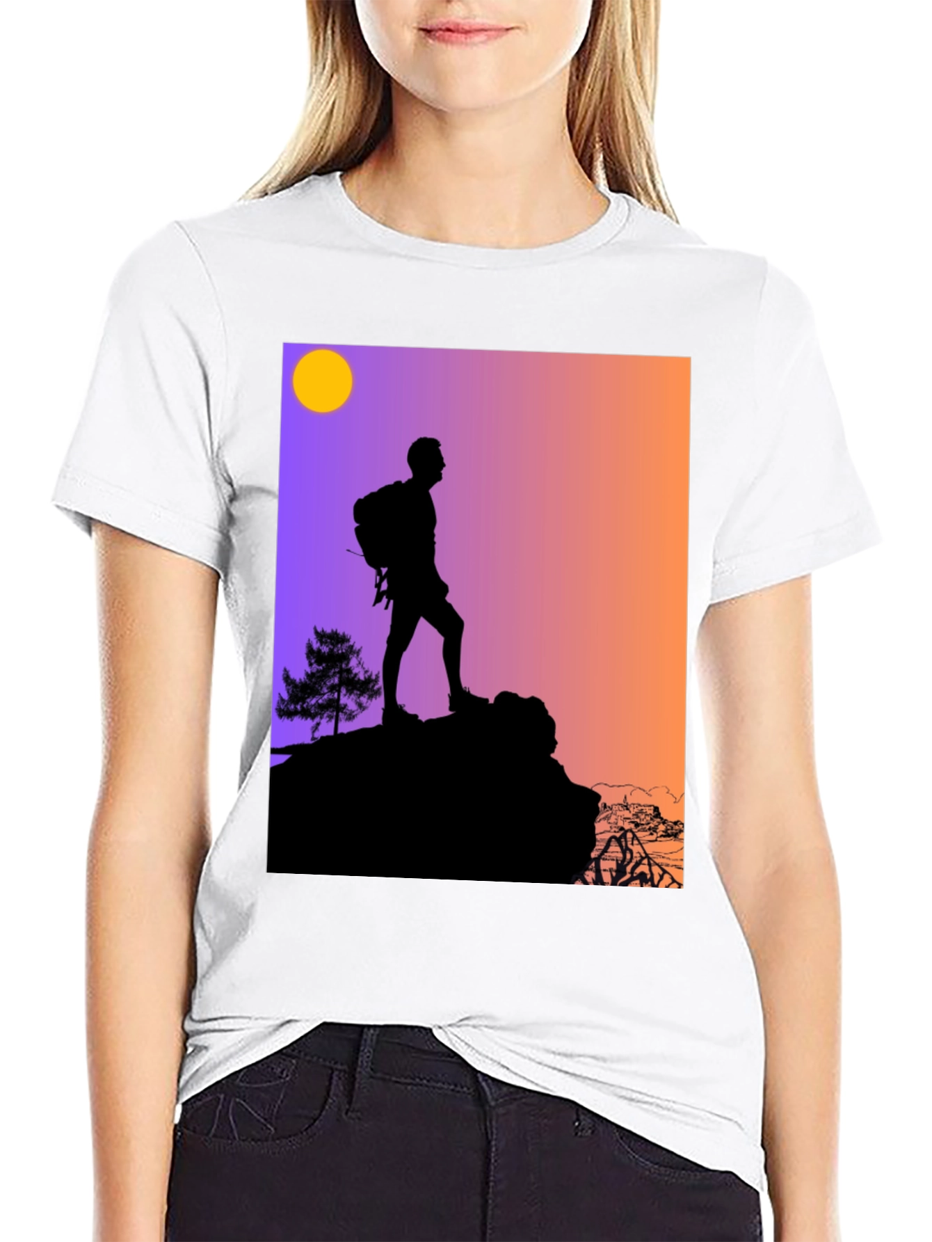 Hiking Silhouette Graphic Tee - Adventure Ready!