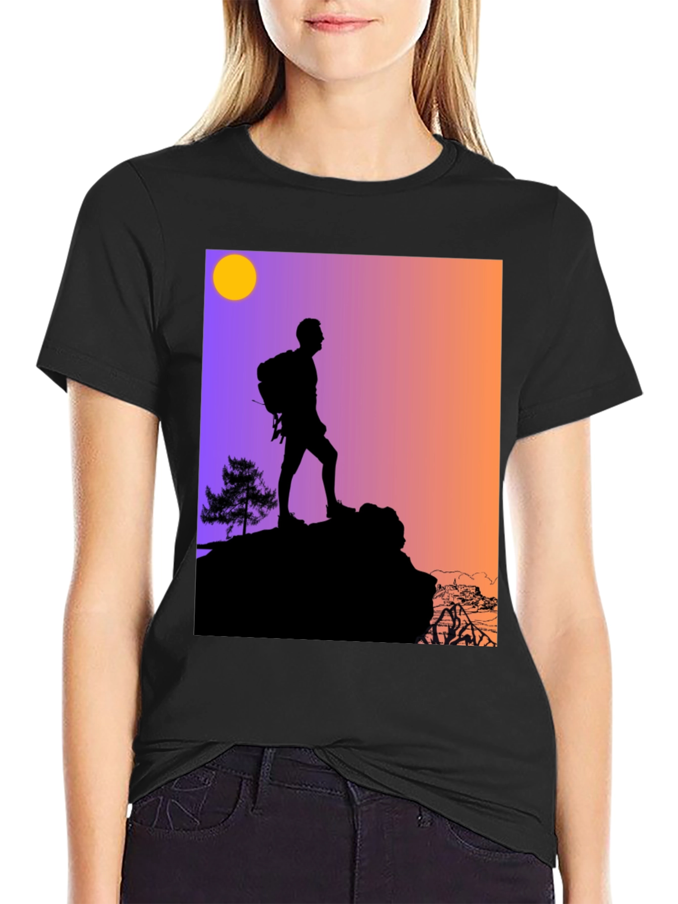 Hiking Silhouette Graphic Tee - Adventure Ready!