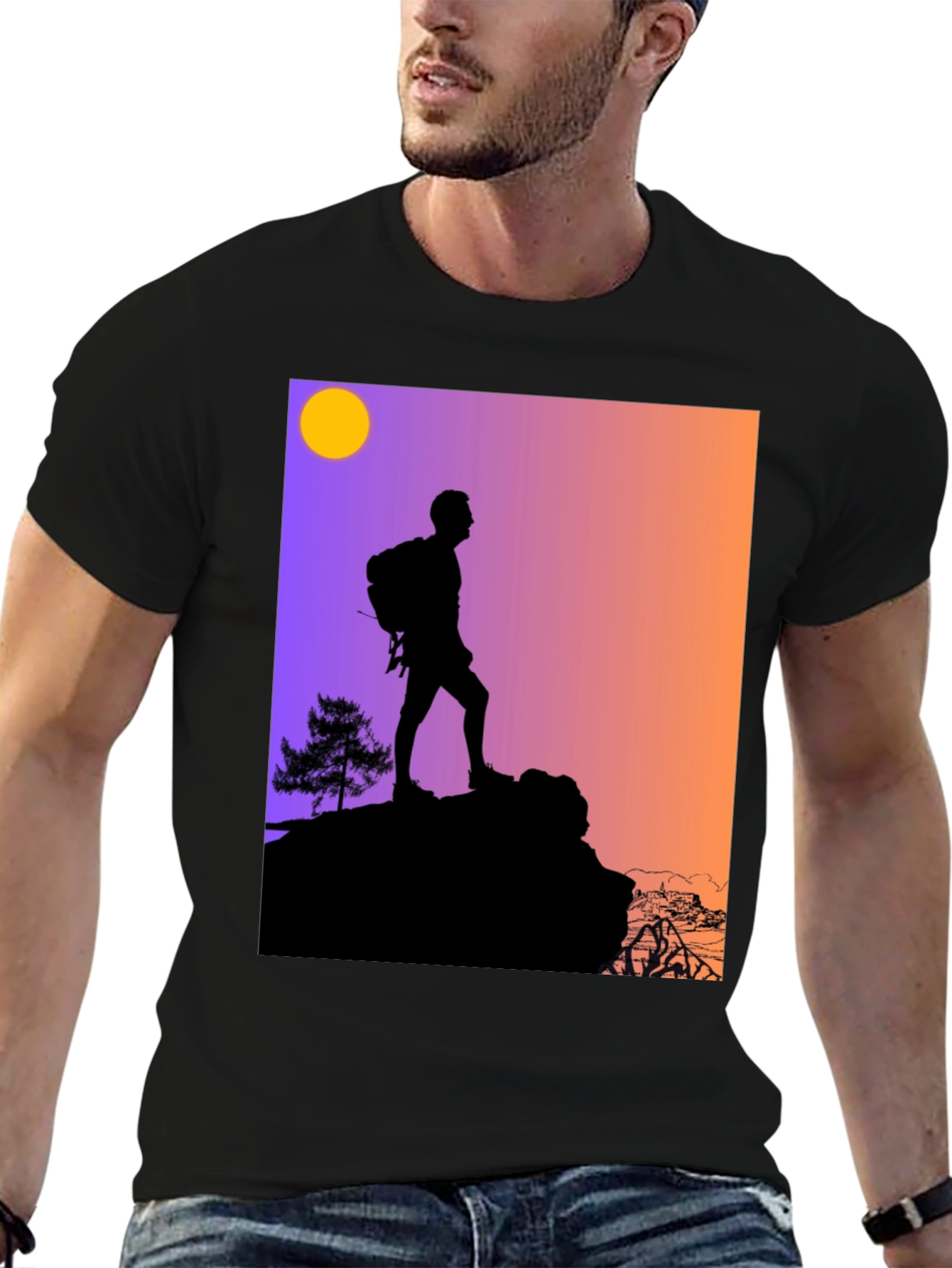 Hiking Silhouette Graphic Tee - Adventure Ready!