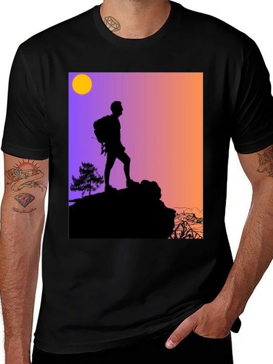 Hiking Silhouette Graphic Tee - Adventure Ready!