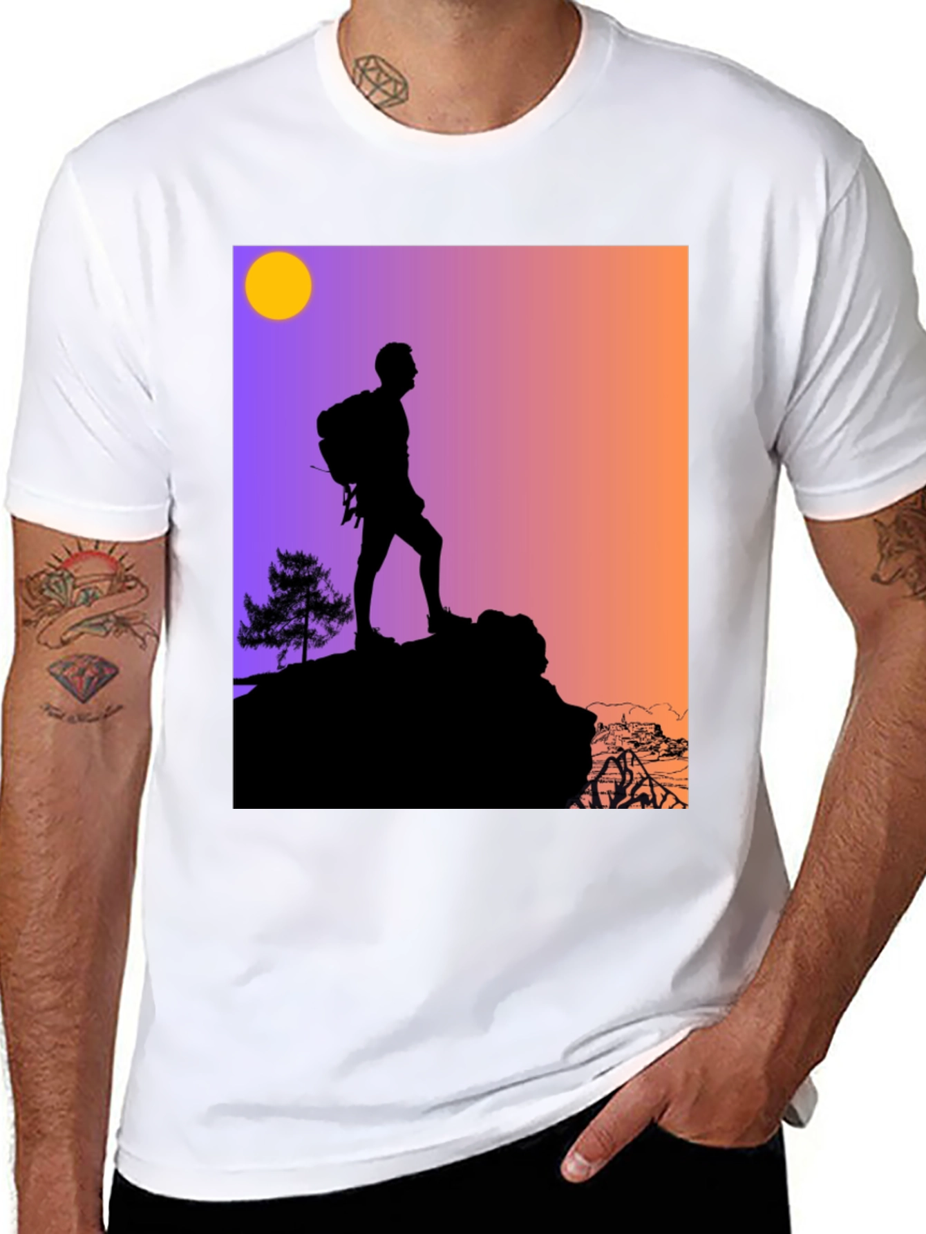 Hiking Silhouette Graphic Tee - Adventure Ready!