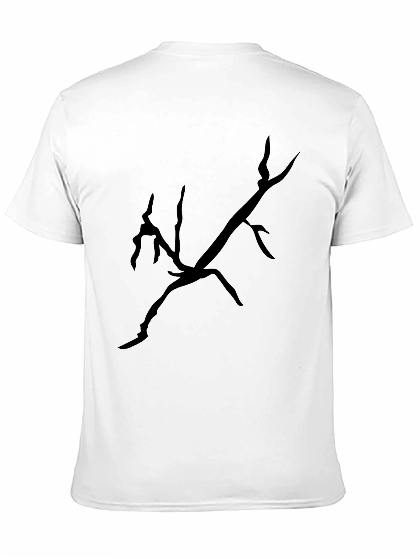 Black T-Shirt with Abstract Branch Design