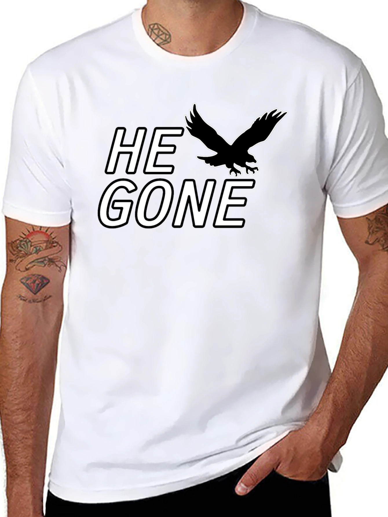 He Gone T-Shirt - Black Eagle Graphic Tee