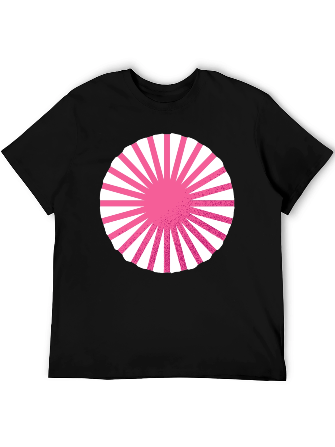 Graphic Circle Tee - Pink Burst Design on Black