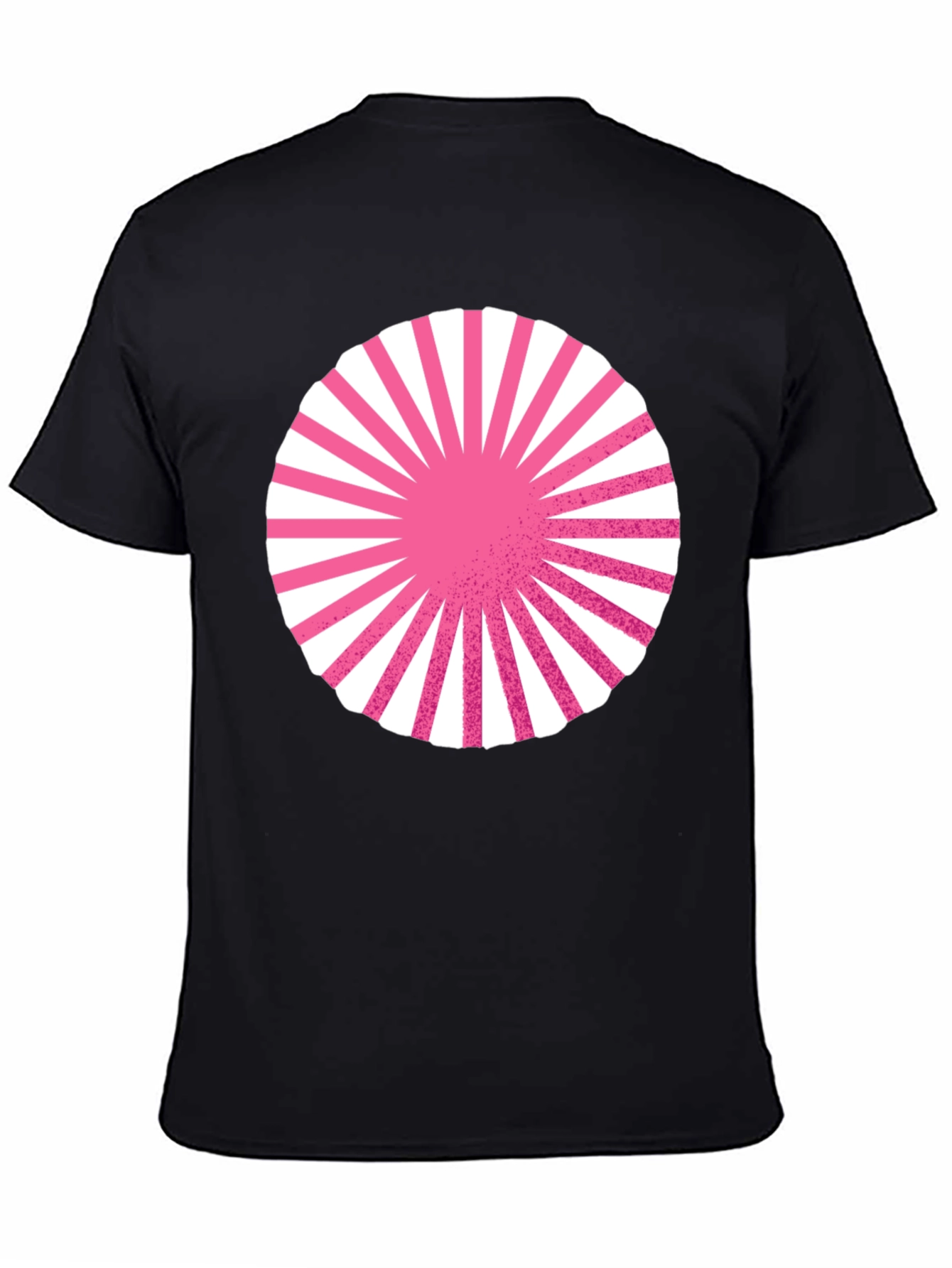 Graphic Circle Tee - Pink Burst Design on Black