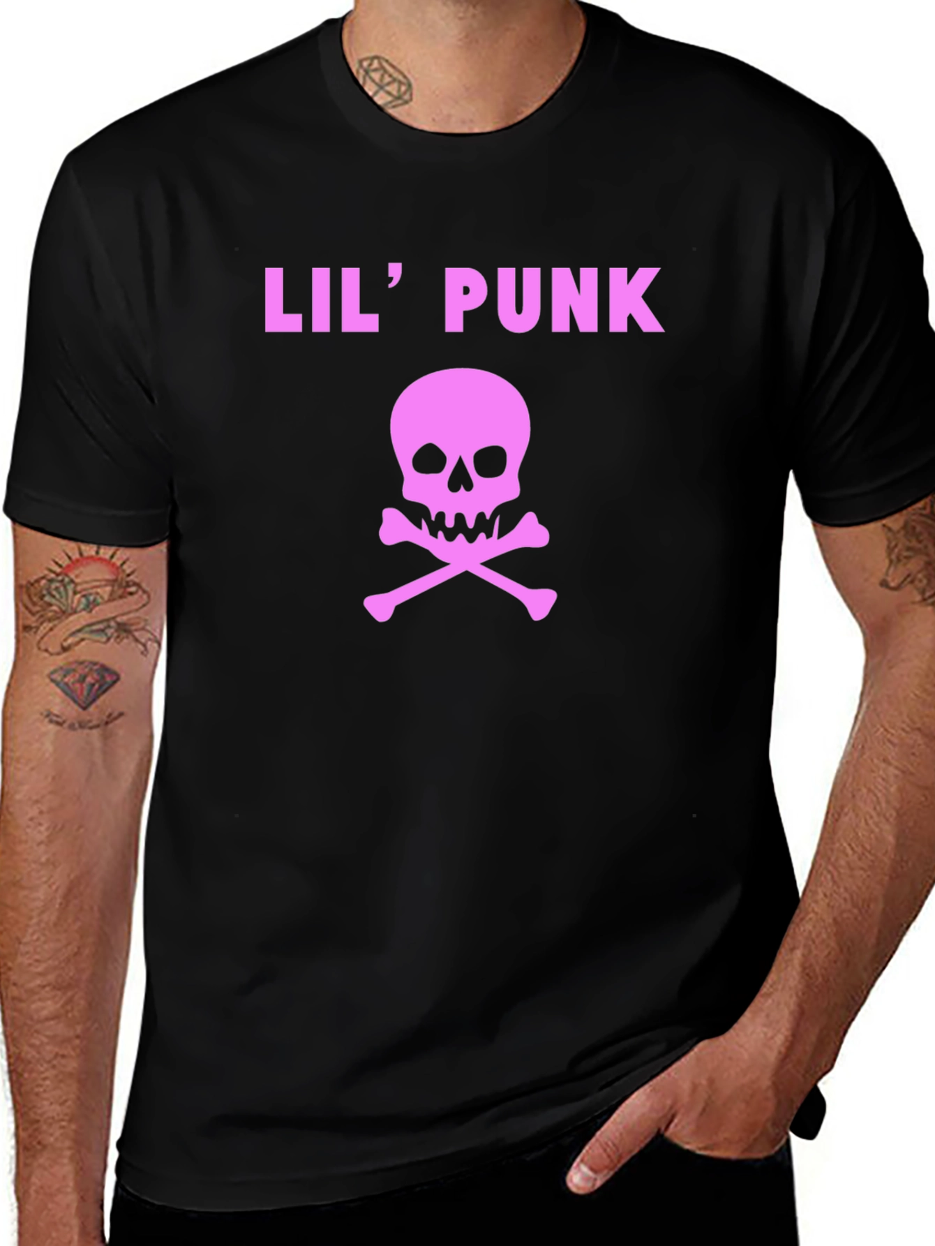 Lil Punk Skull Graphic T-Shirt - Black