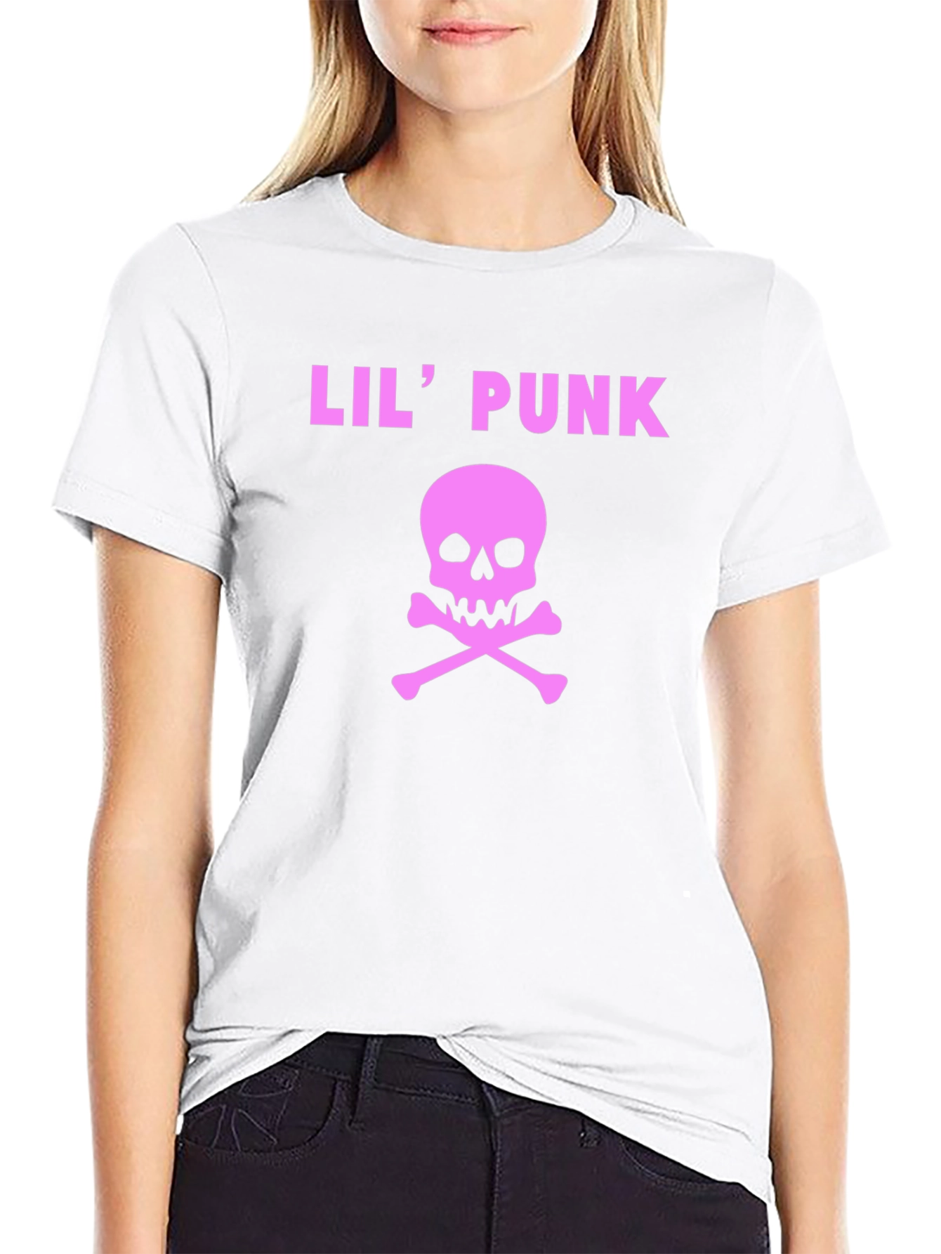 Lil Punk Skull Graphic T-Shirt - Black