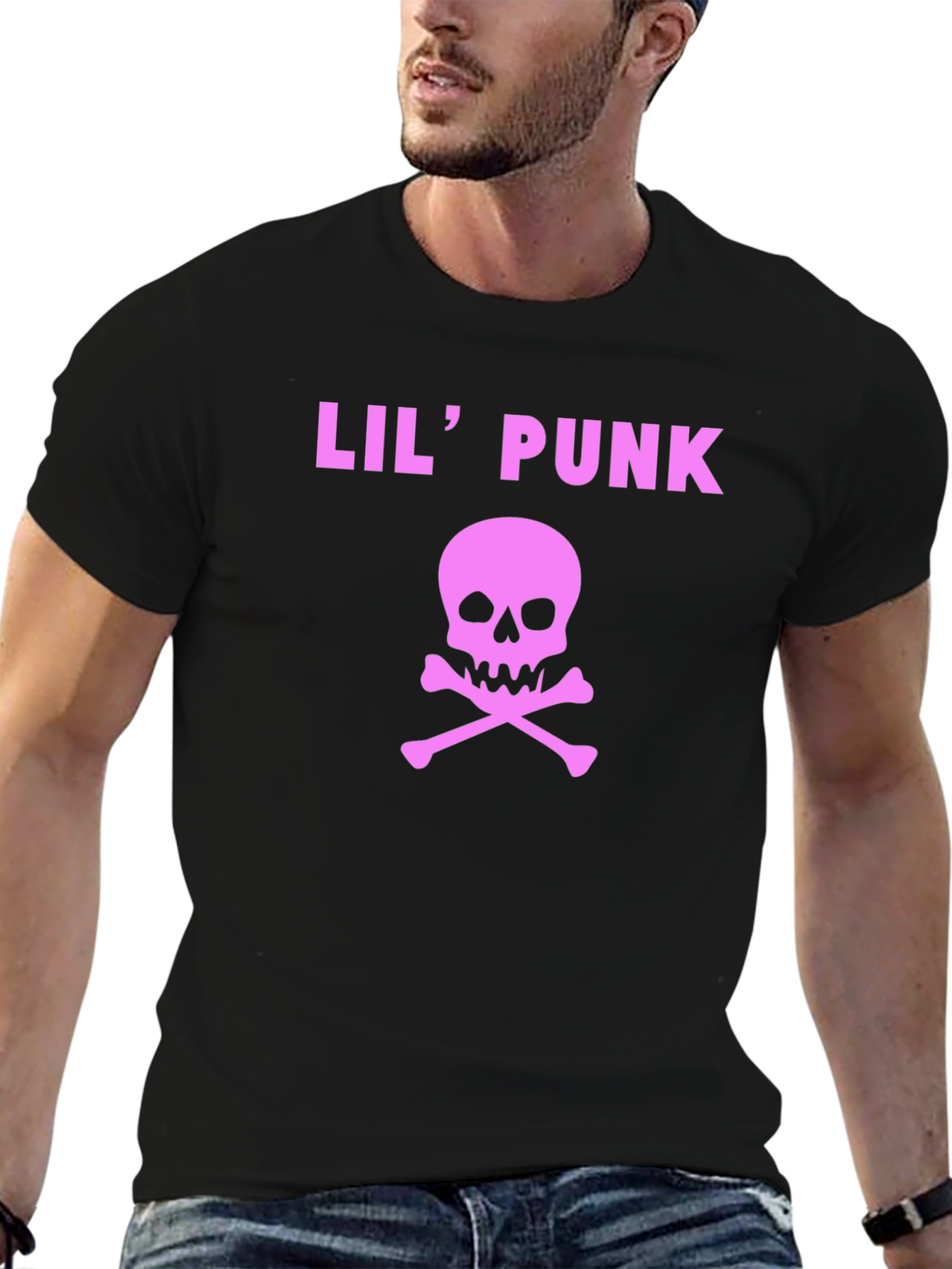 Lil Punk Skull Graphic T-Shirt - Black