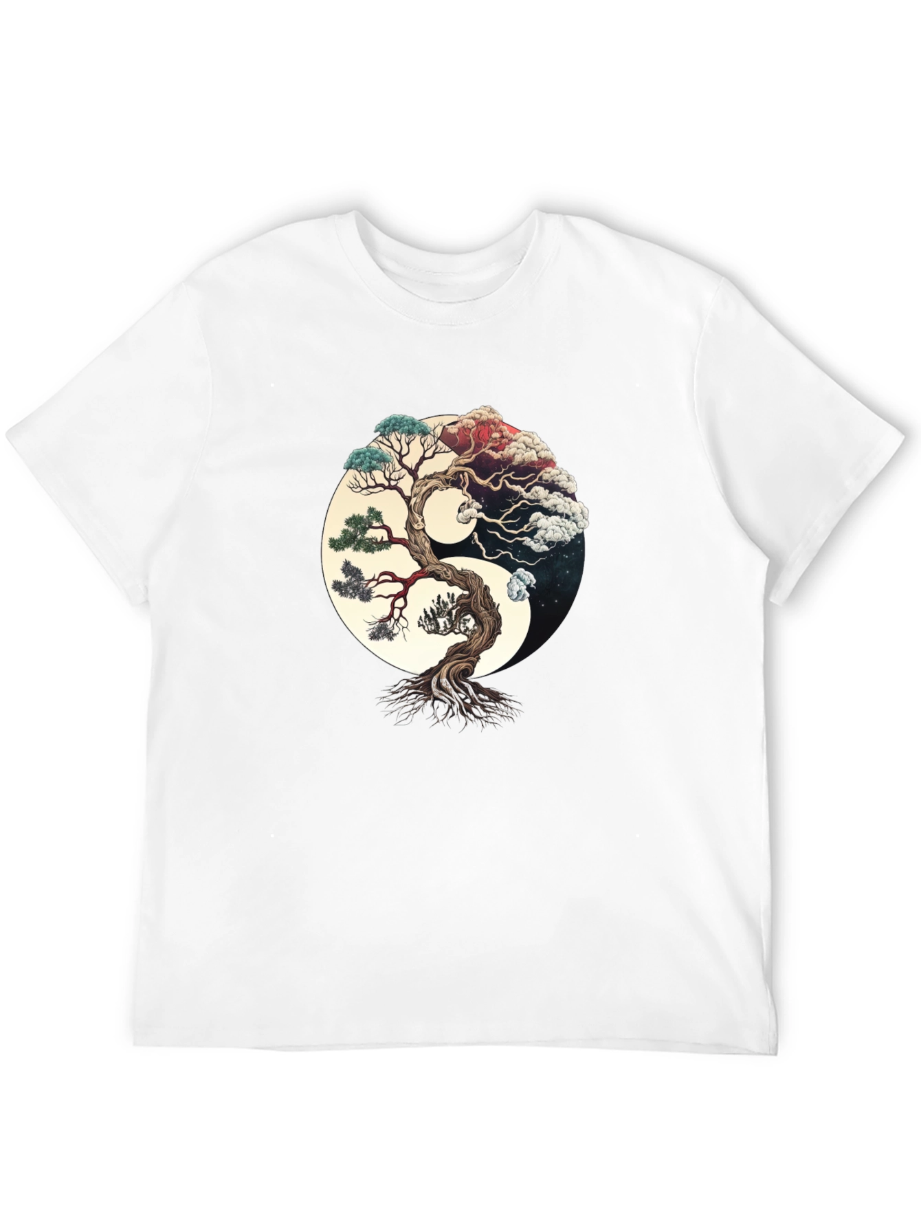 Yin Yang Tree Graphic Tee - Harmony & Balance