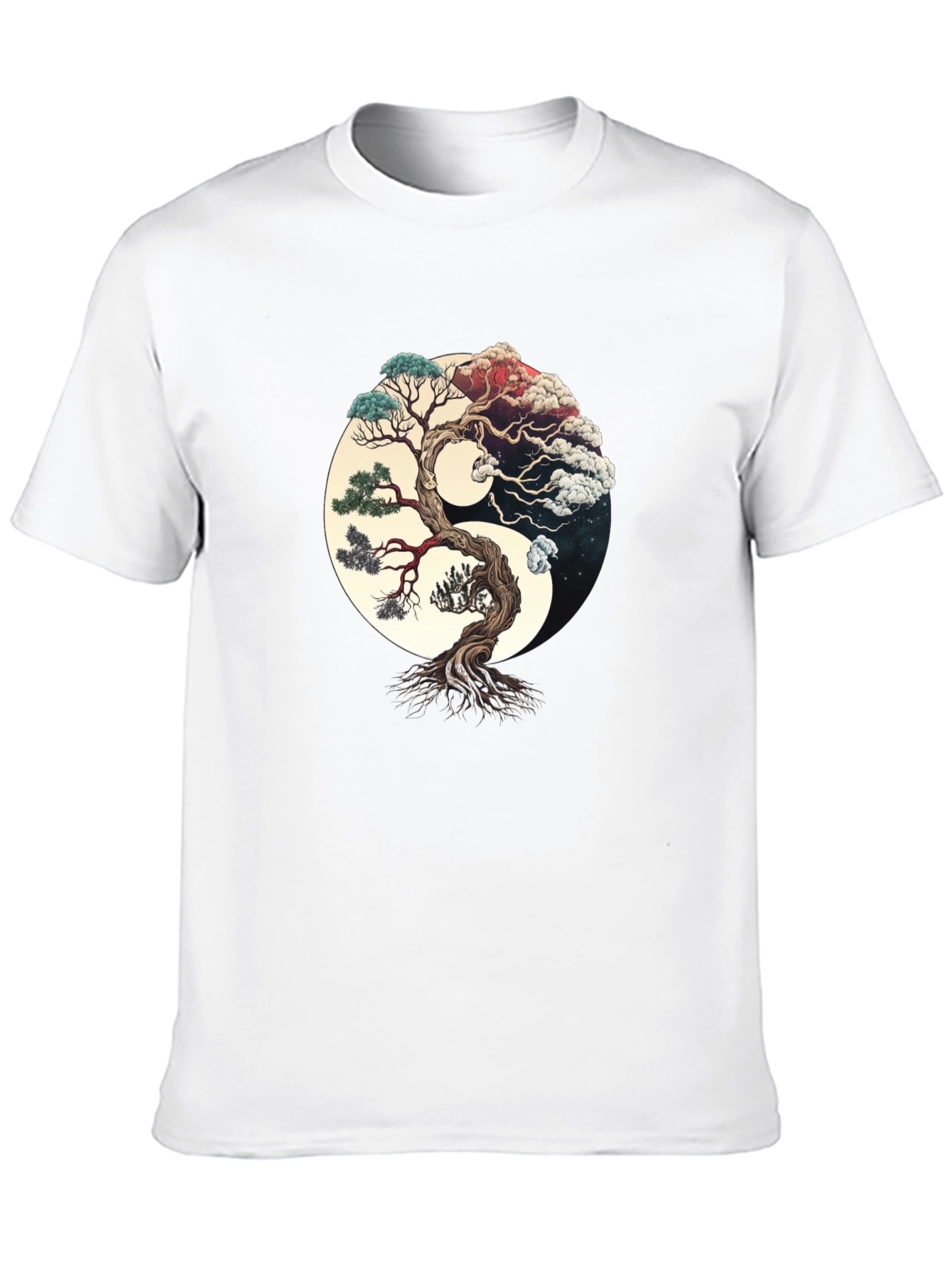 Yin Yang Tree Graphic Tee - Harmony & Balance