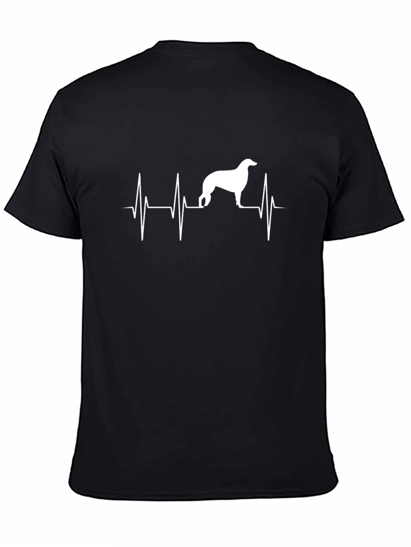 Dog Heartbeat Graphic Tee - Black Cotton T-Shirt