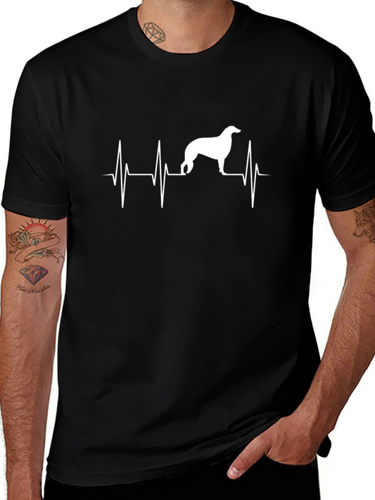 Dog Heartbeat Graphic Tee - Black Cotton T-Shirt