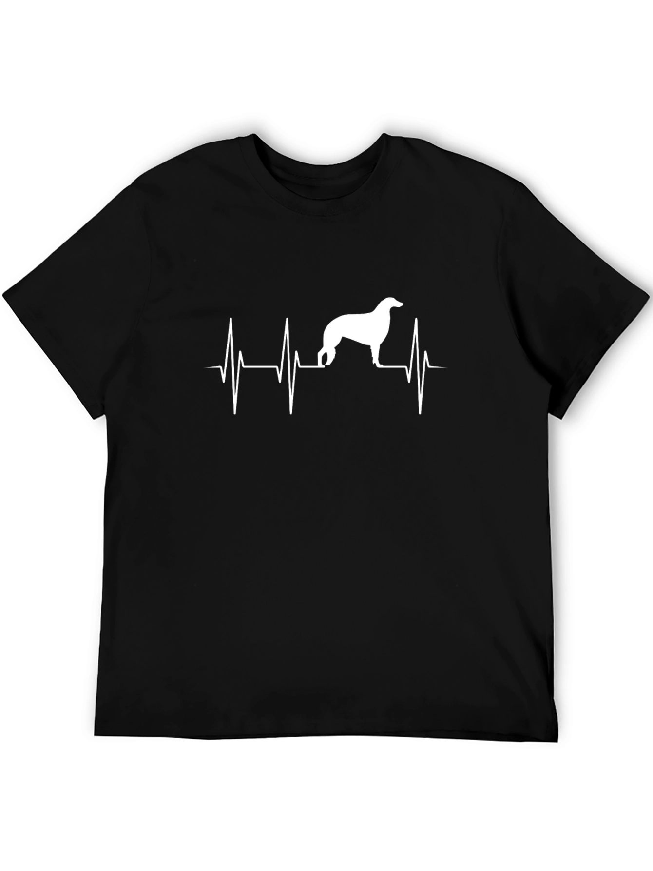 Dog Heartbeat Graphic Tee - Black Cotton T-Shirt