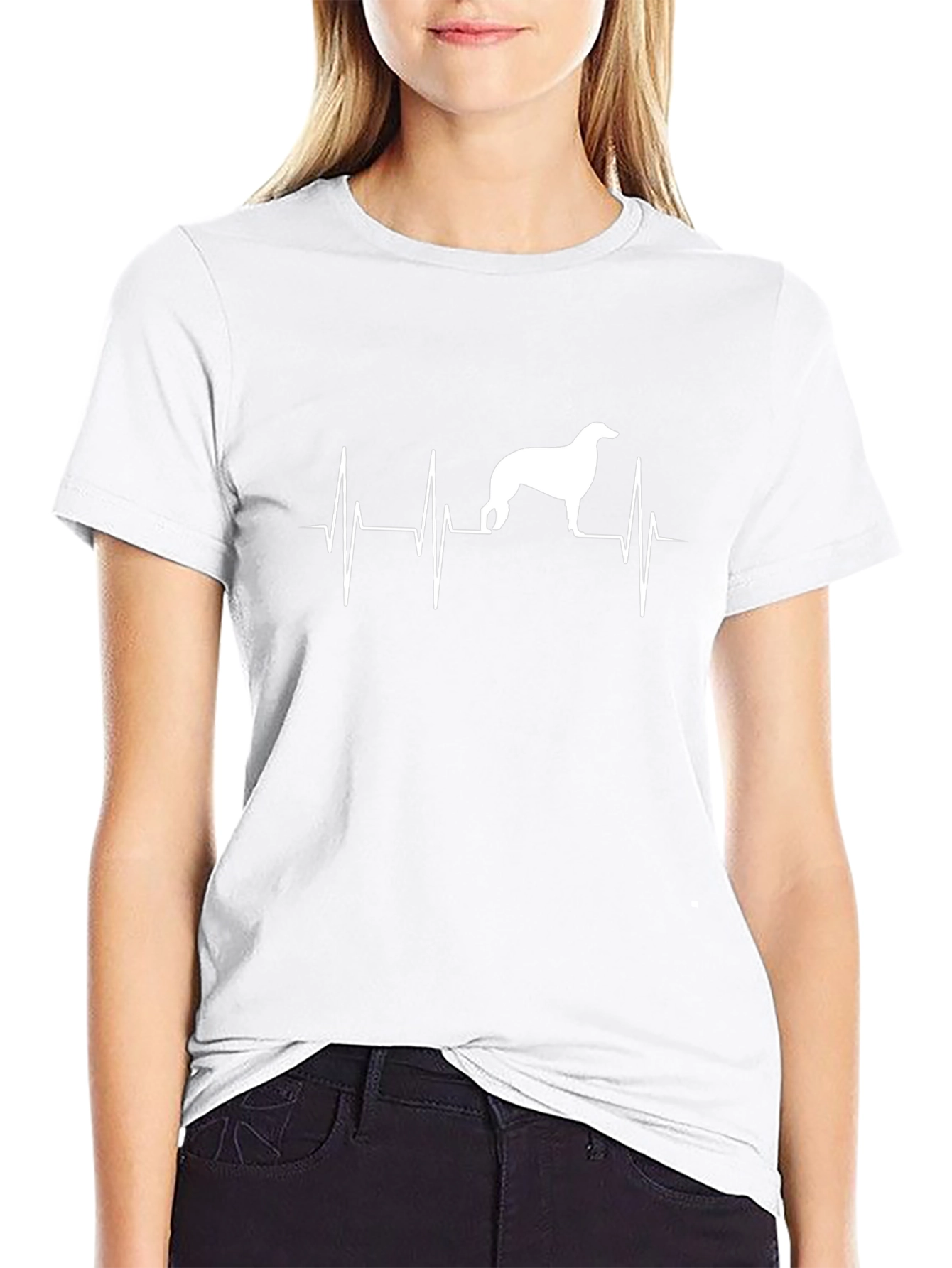 Dog Heartbeat Graphic Tee - Black Cotton T-Shirt