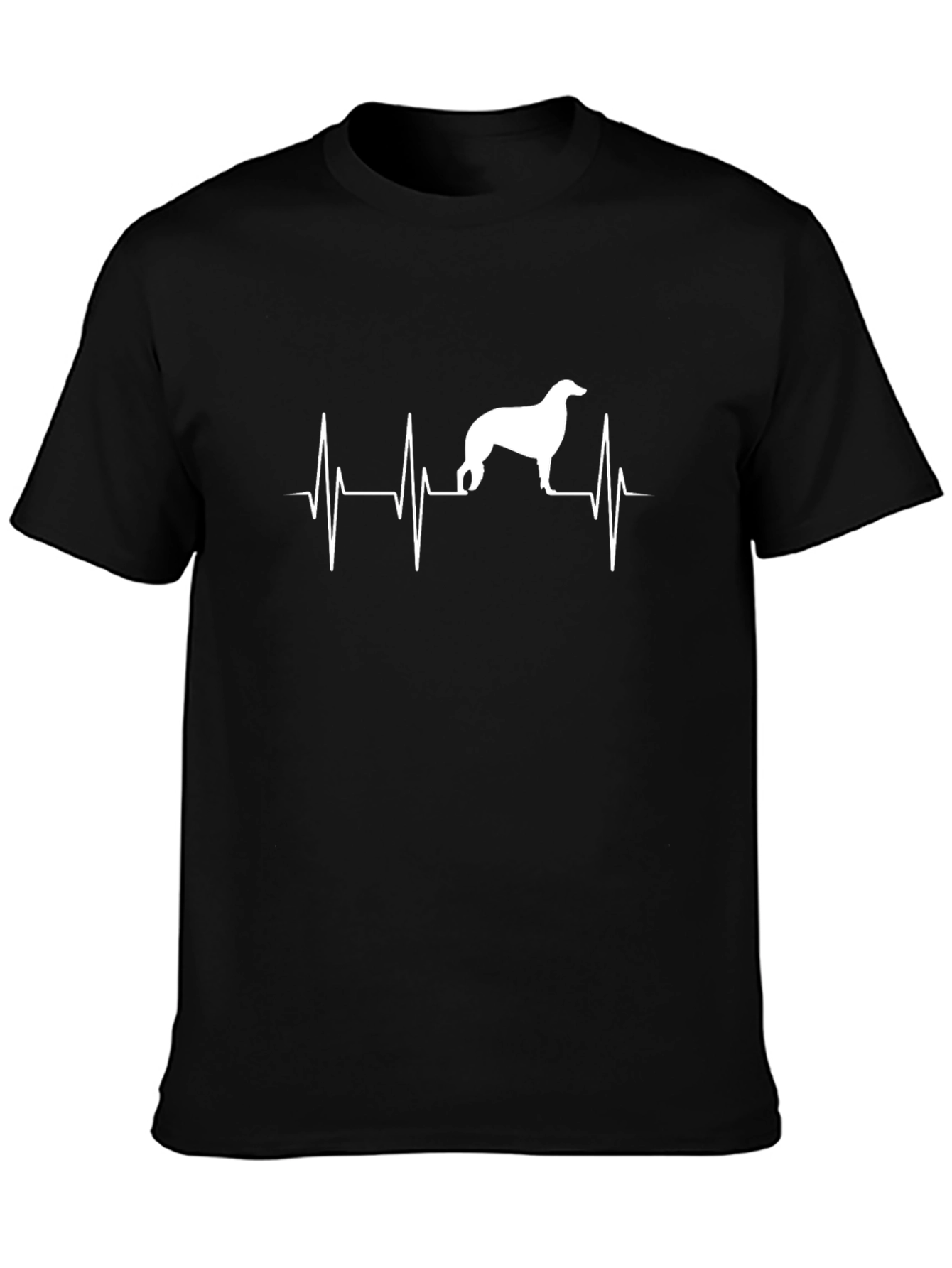 Dog Heartbeat Graphic Tee - Black Cotton T-Shirt