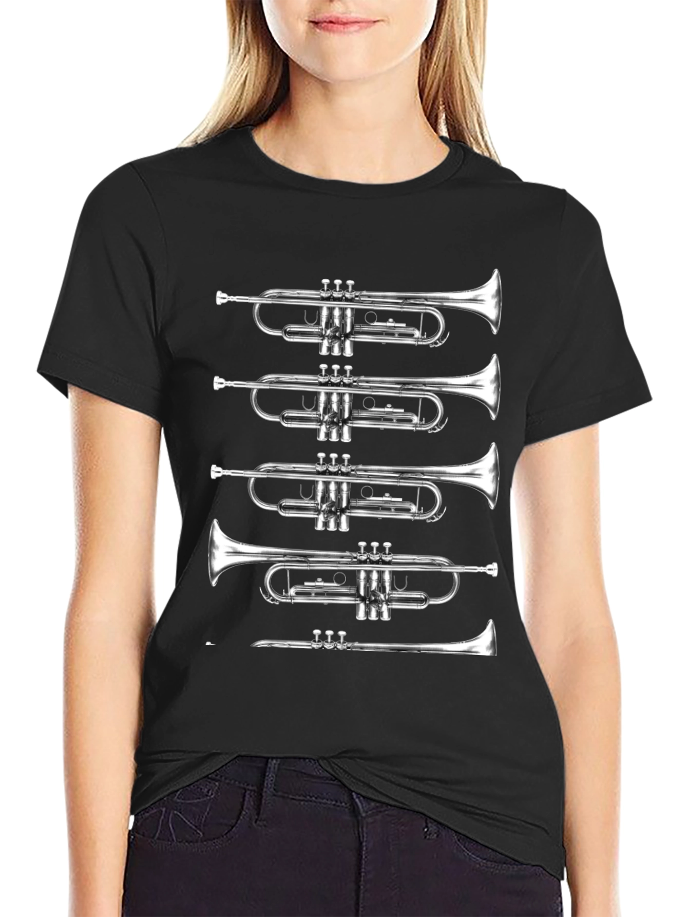Trumpet Graphic Tee - Musicians Black T-Shirt