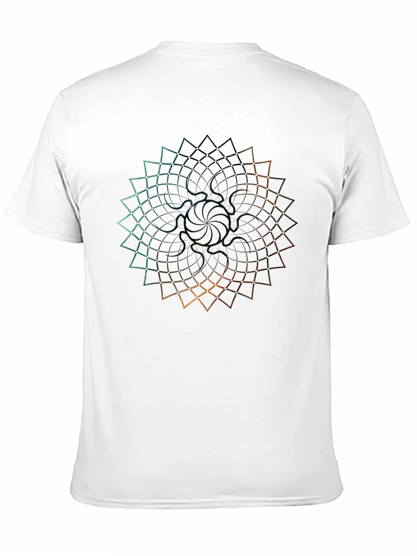 Geometric Mandala Graphic Tee - Black