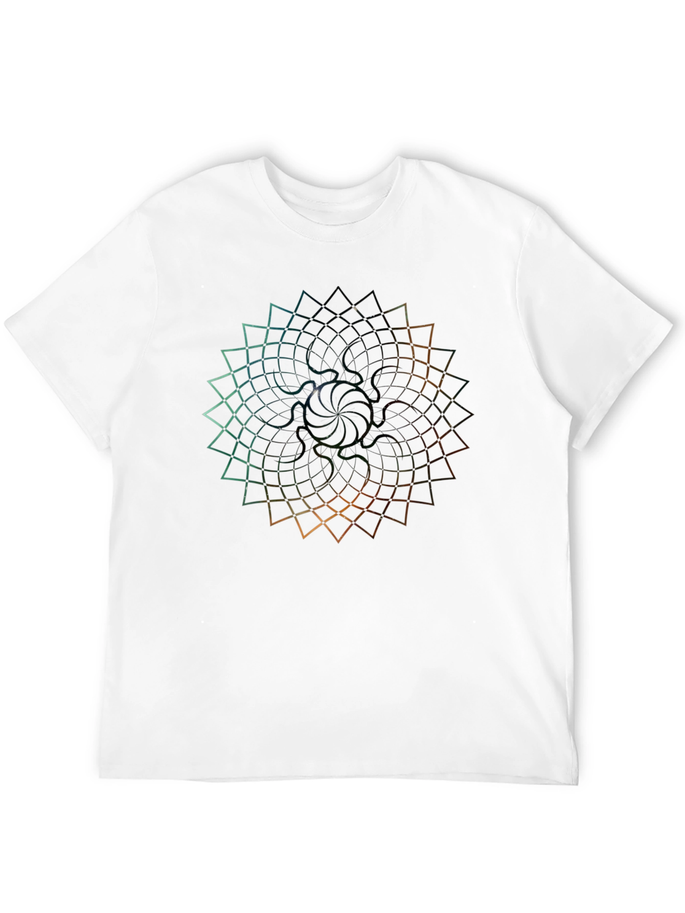 Geometric Mandala Graphic Tee - Black