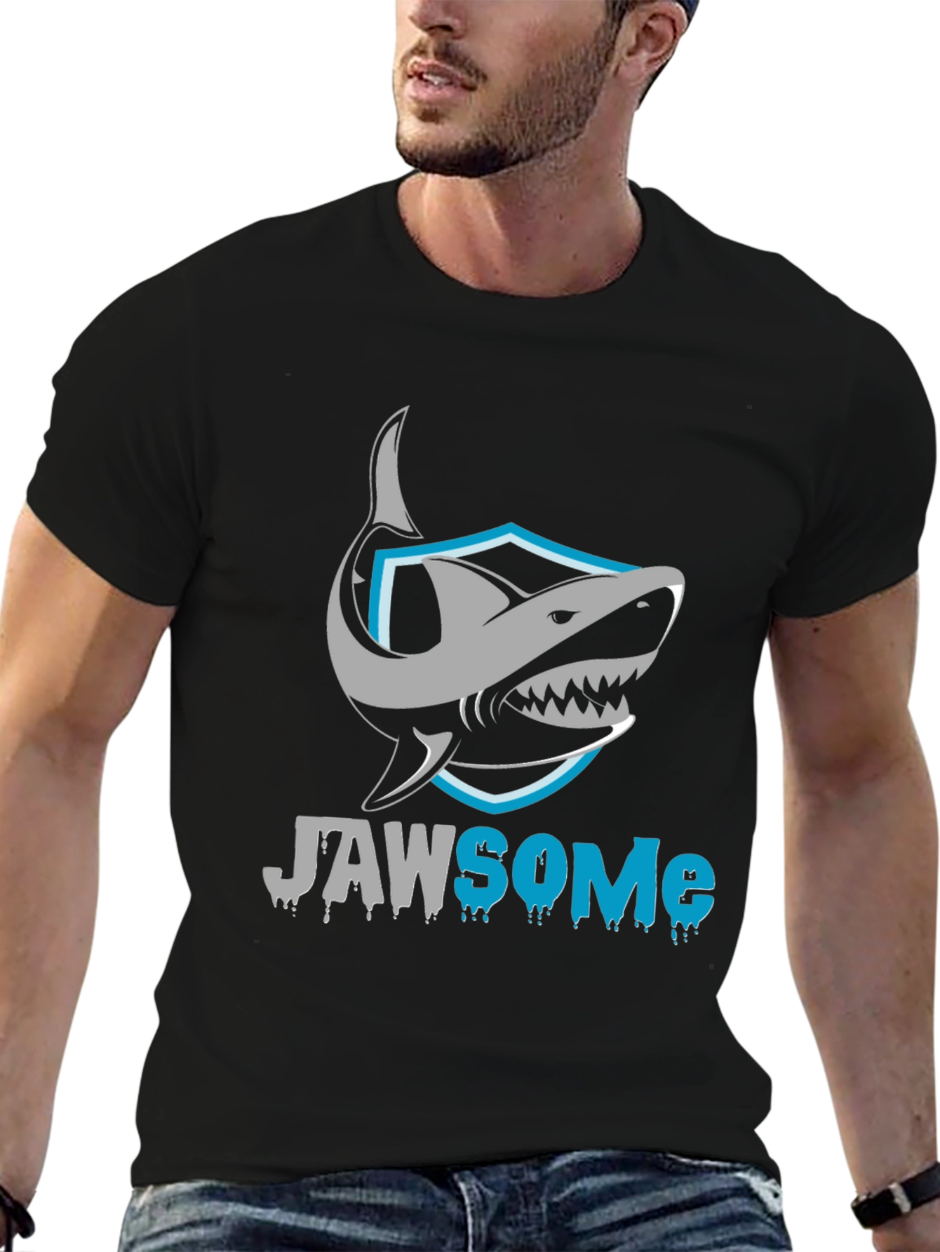 Jawsome Shark Graphic Black T-Shirt