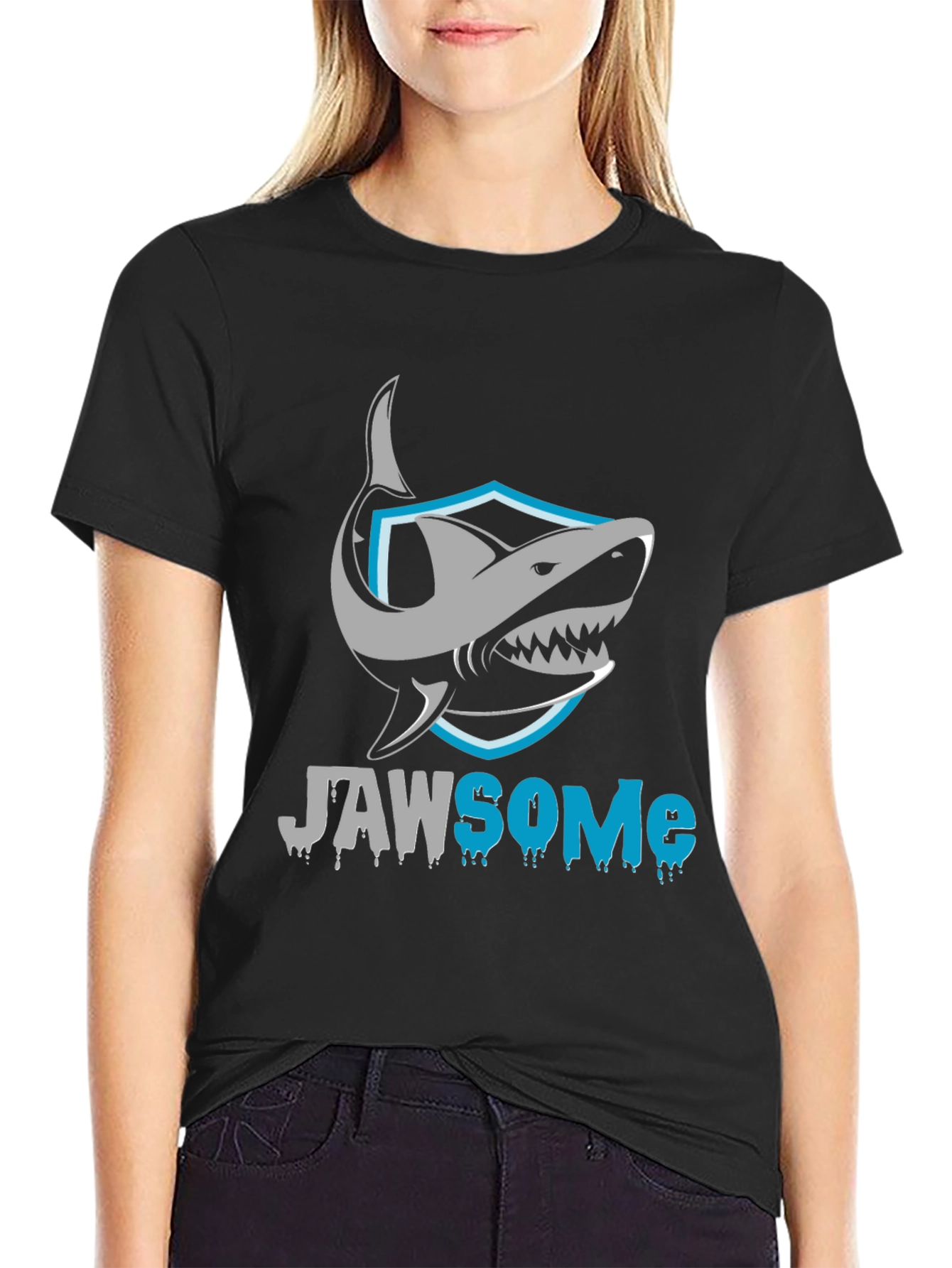 Jawsome Shark Graphic Black T-Shirt