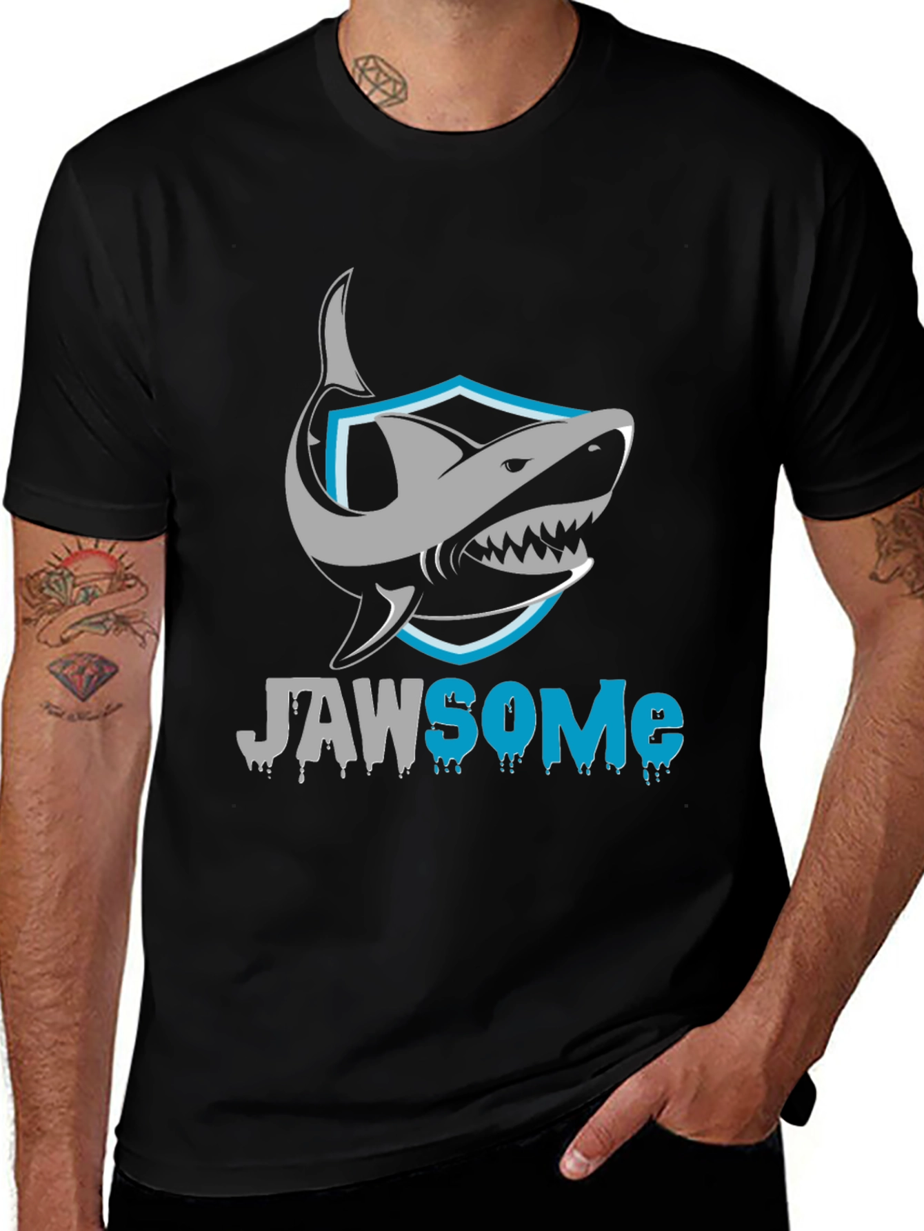 Jawsome Shark Graphic Black T-Shirt